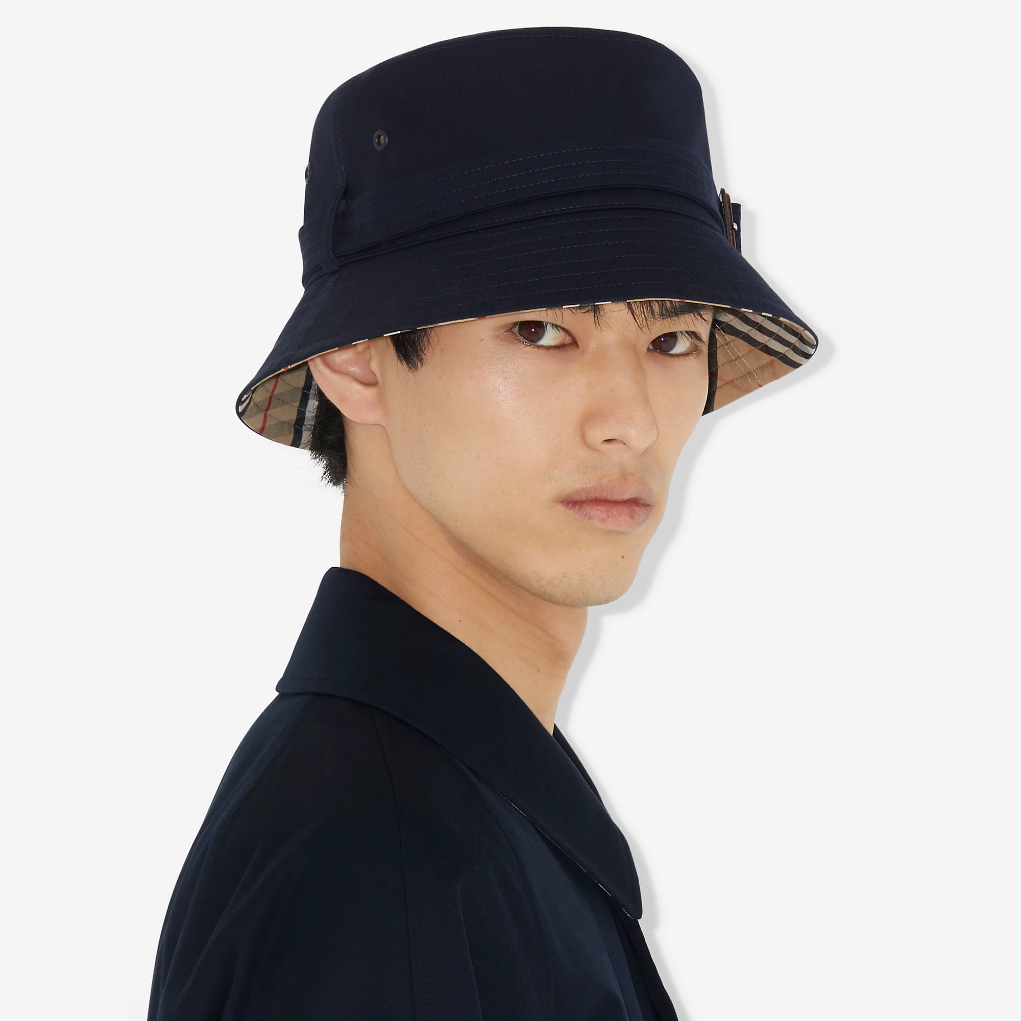 Cotton Gabardine Belted Bucket Hat