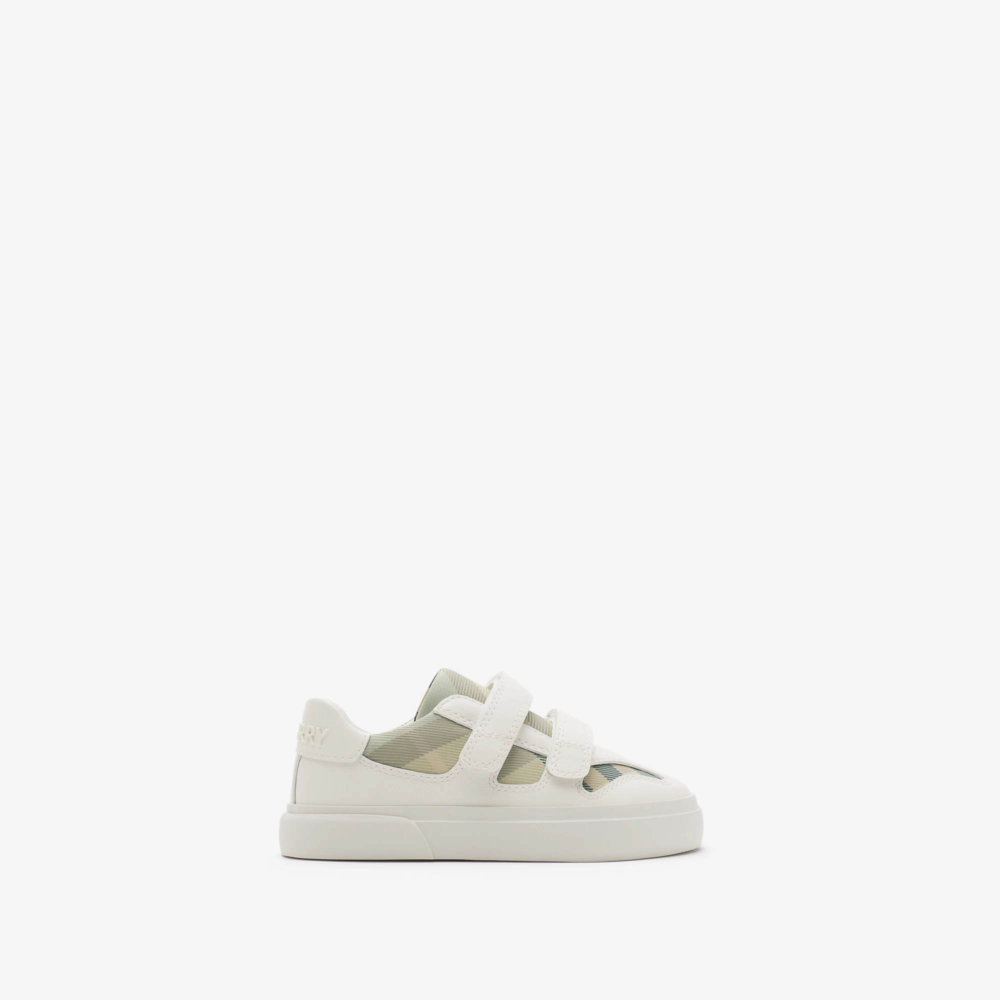 Check and Leather Sneakers