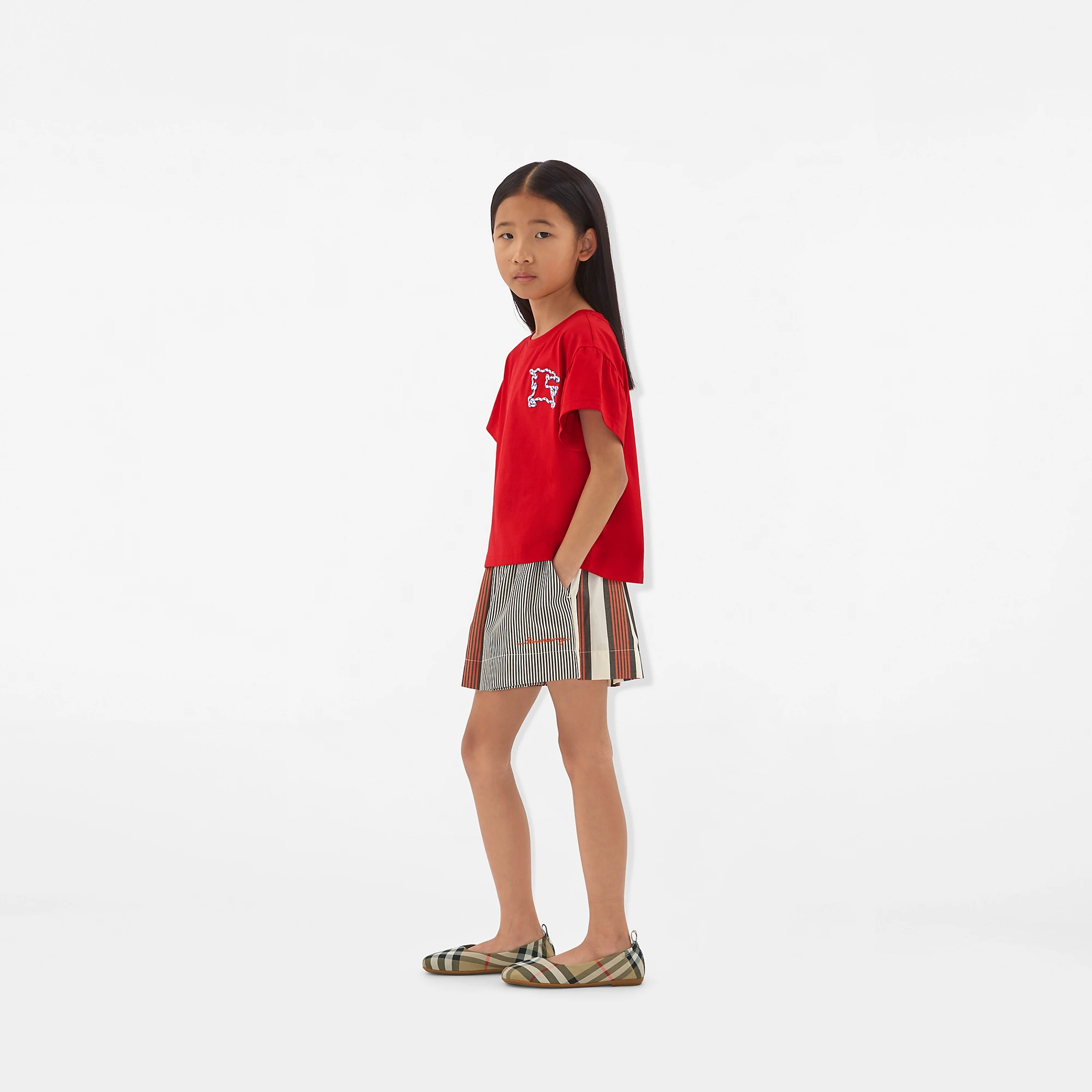 Striped Cotton Shorts