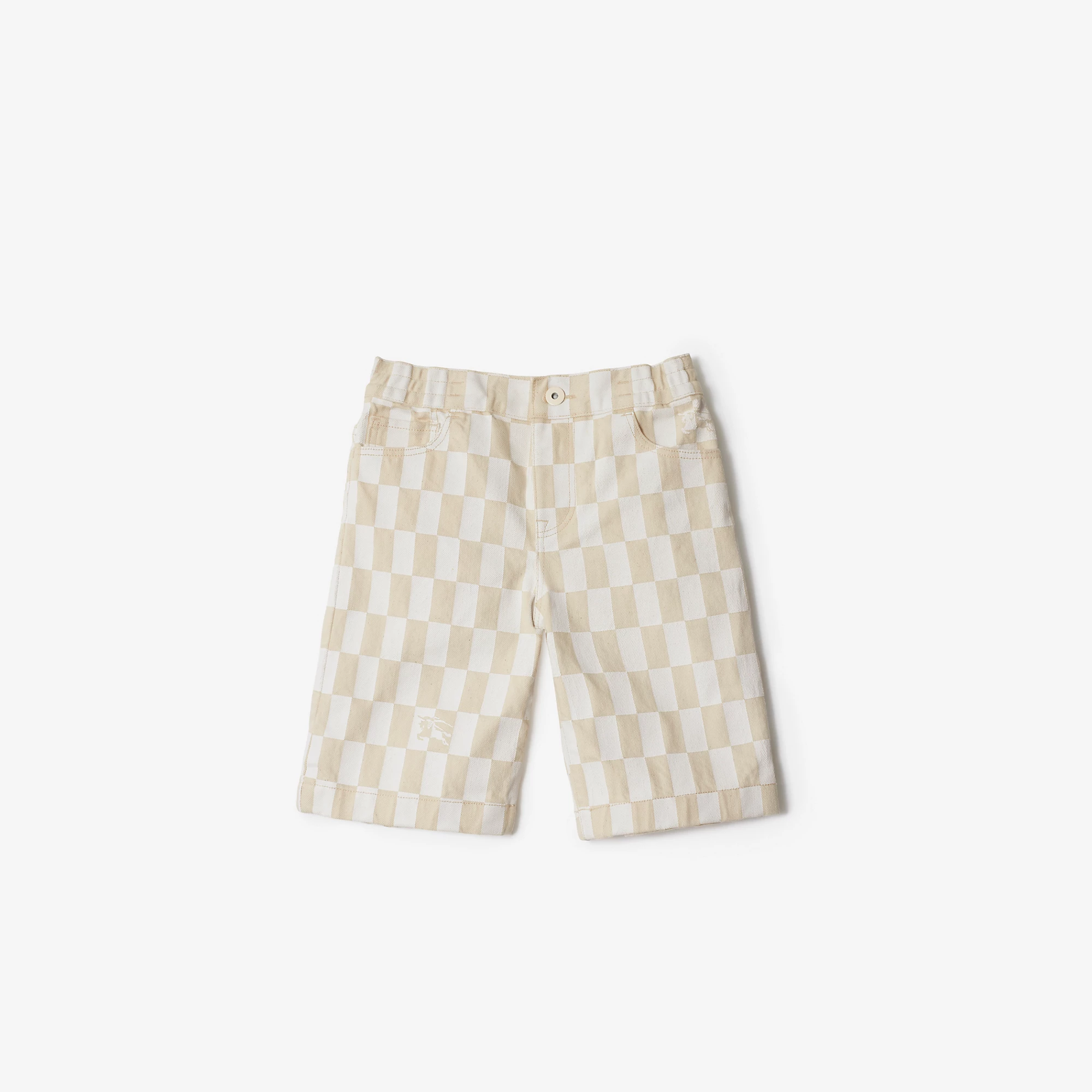 Checkerboard EKD Denim Shorts