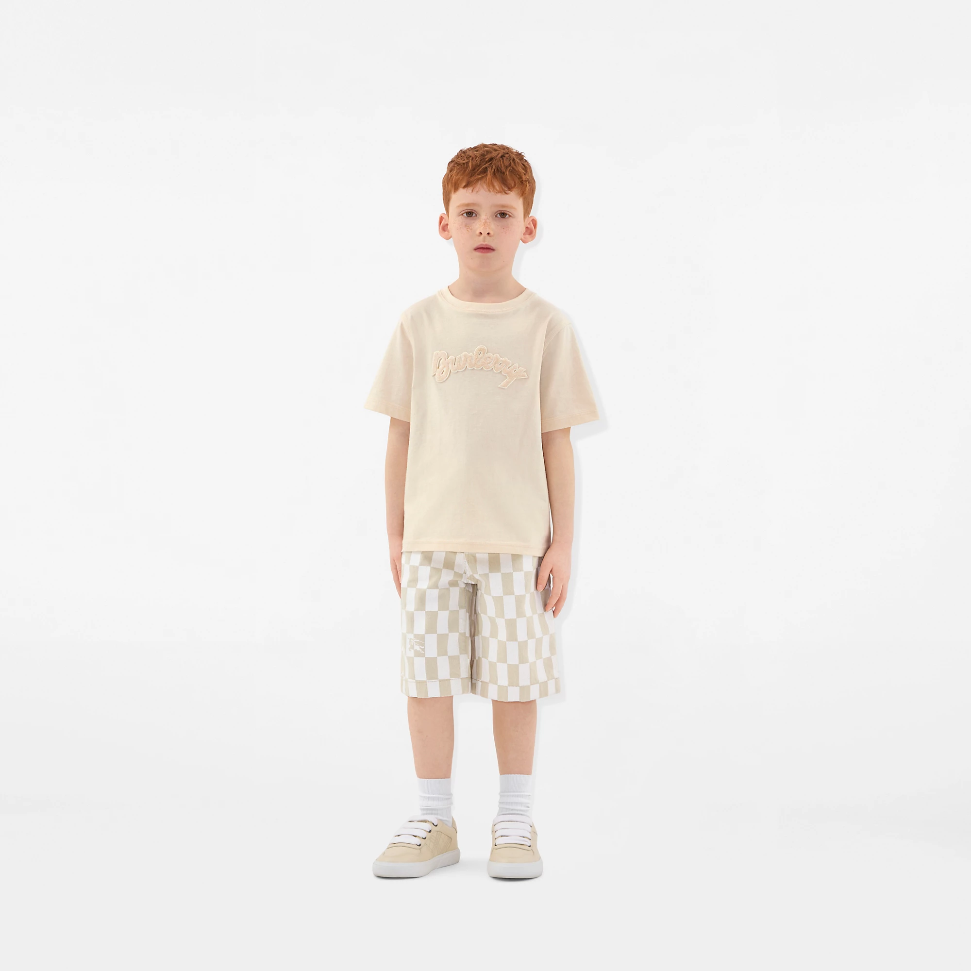 Checkerboard EKD Denim Shorts