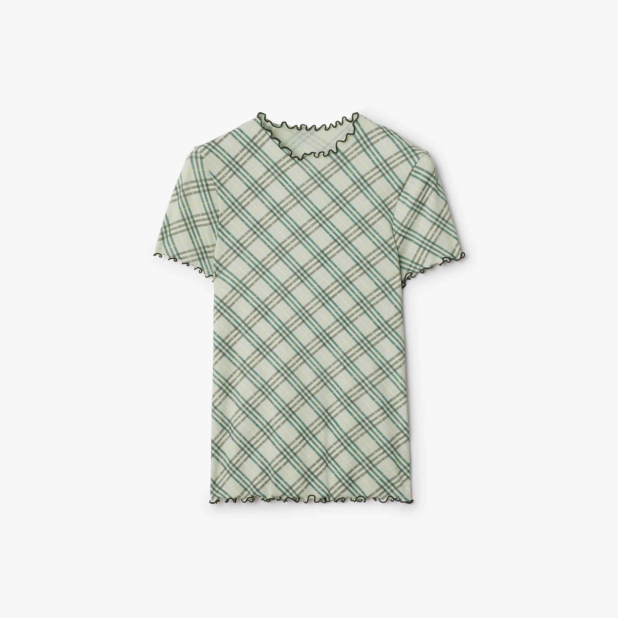 Check Stretch Cotton T-shirt