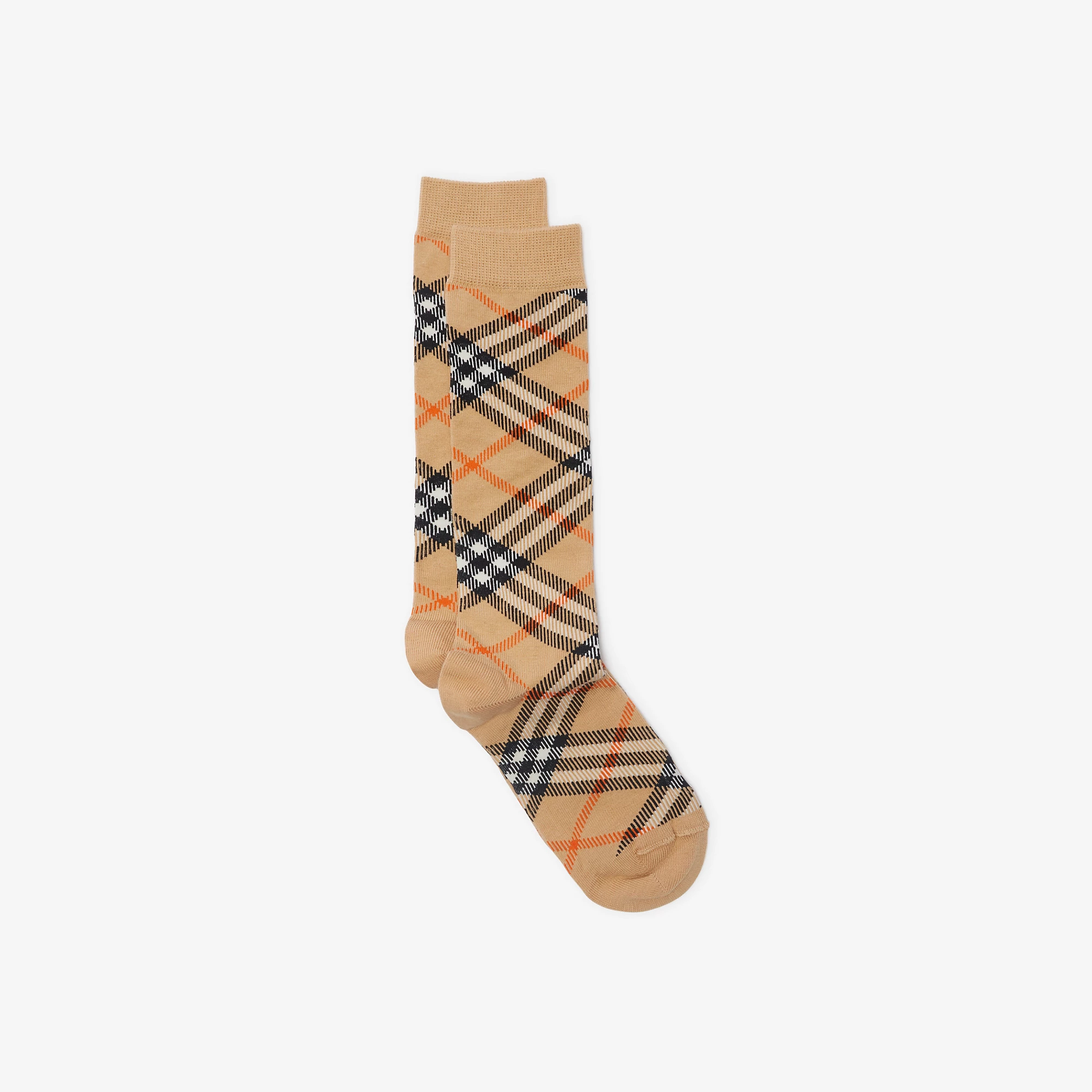Check Cotton Blend Socks