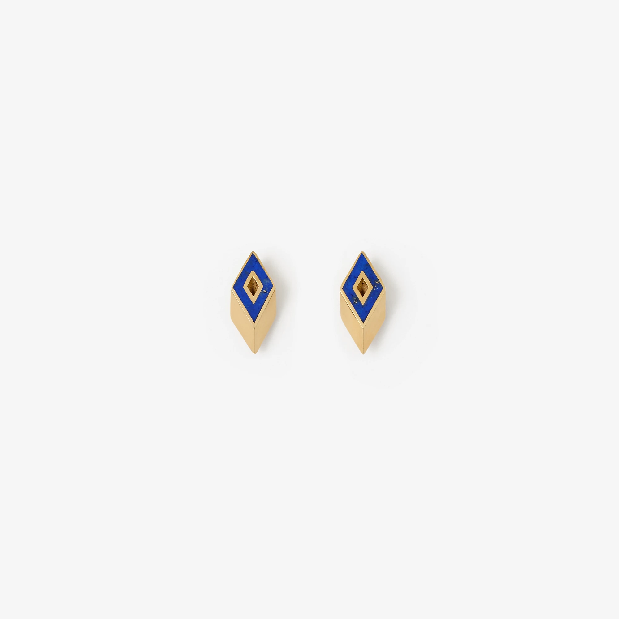 Lapis Hollow Stud Earrings