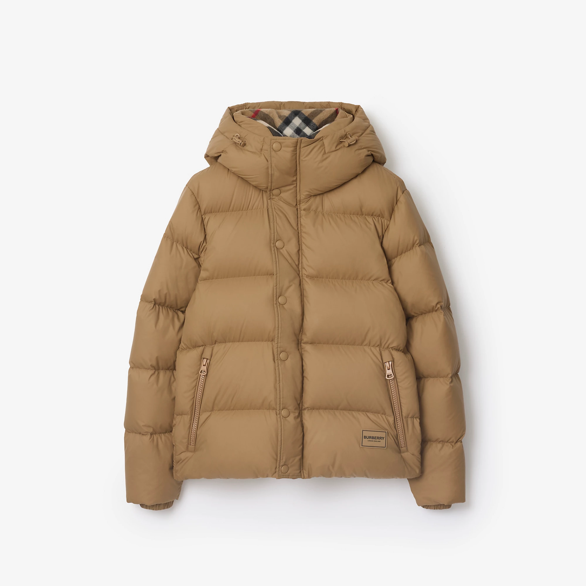 Nylon Hooded Puffer Jacket
