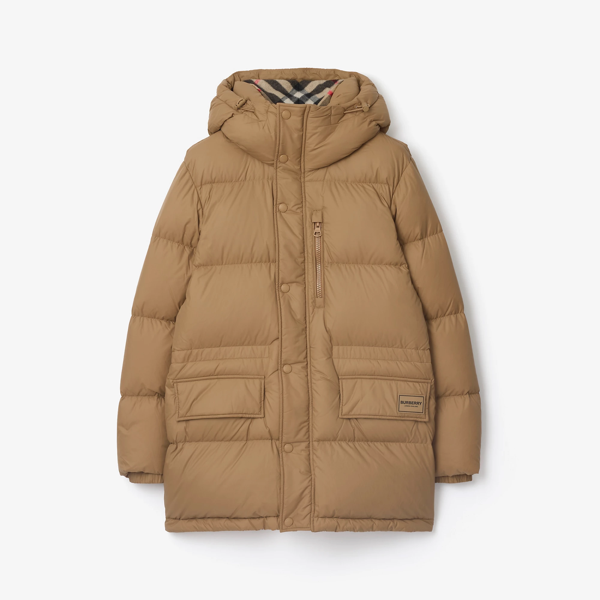 Nylon Hooded Puffer Jacket