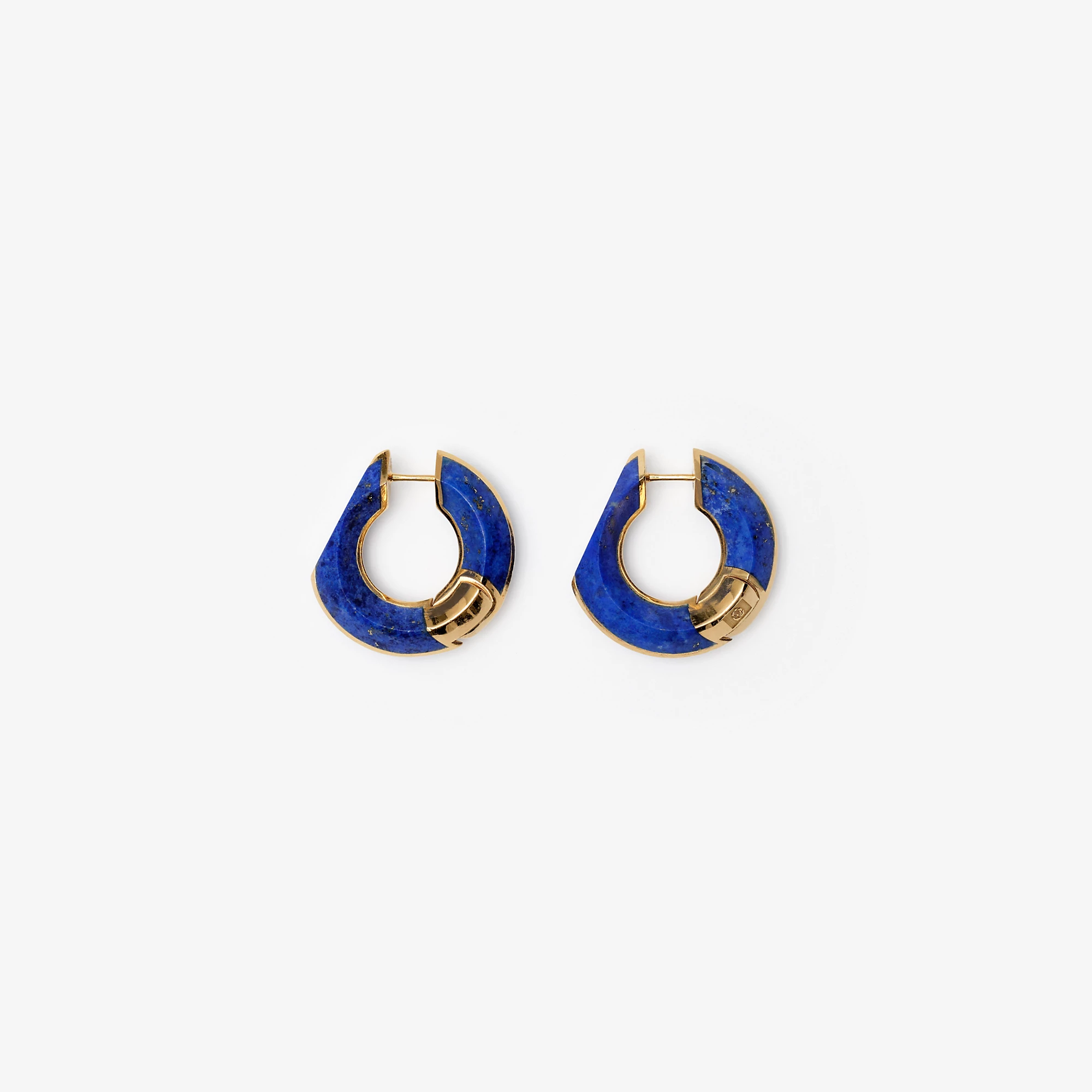 Lapis Large Hollow Hoop Earrings