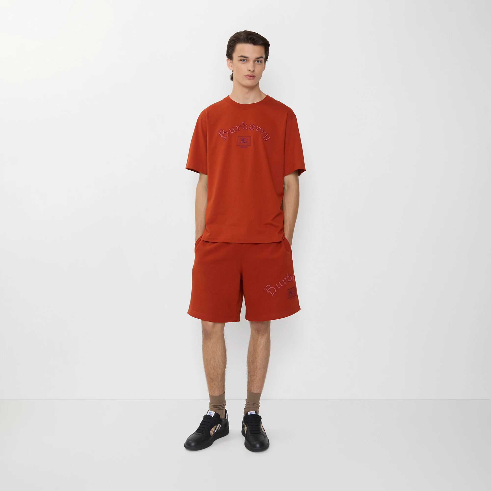 Gothic Logo Cotton Shorts
