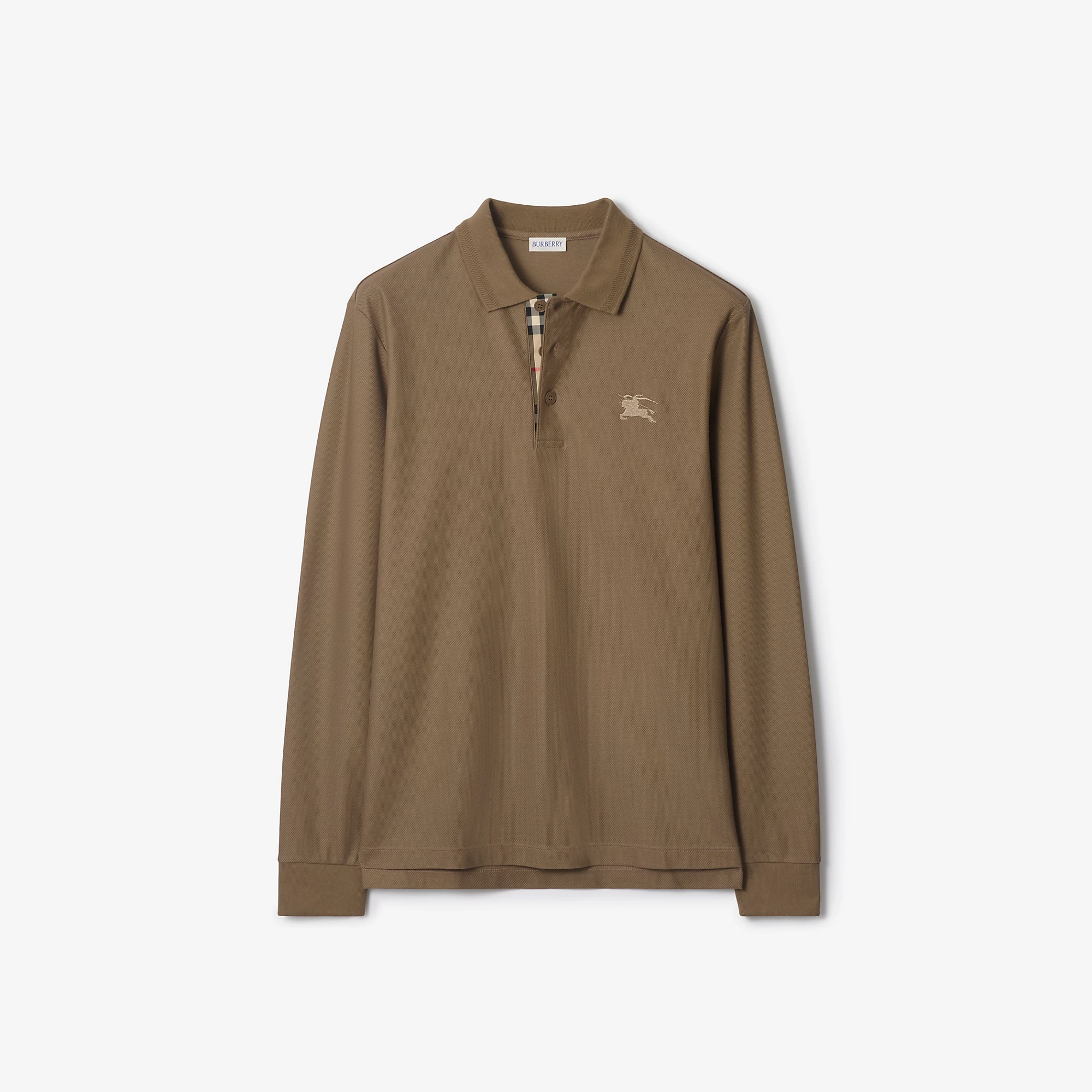 Long-sleeve Cotton Polo Shirt