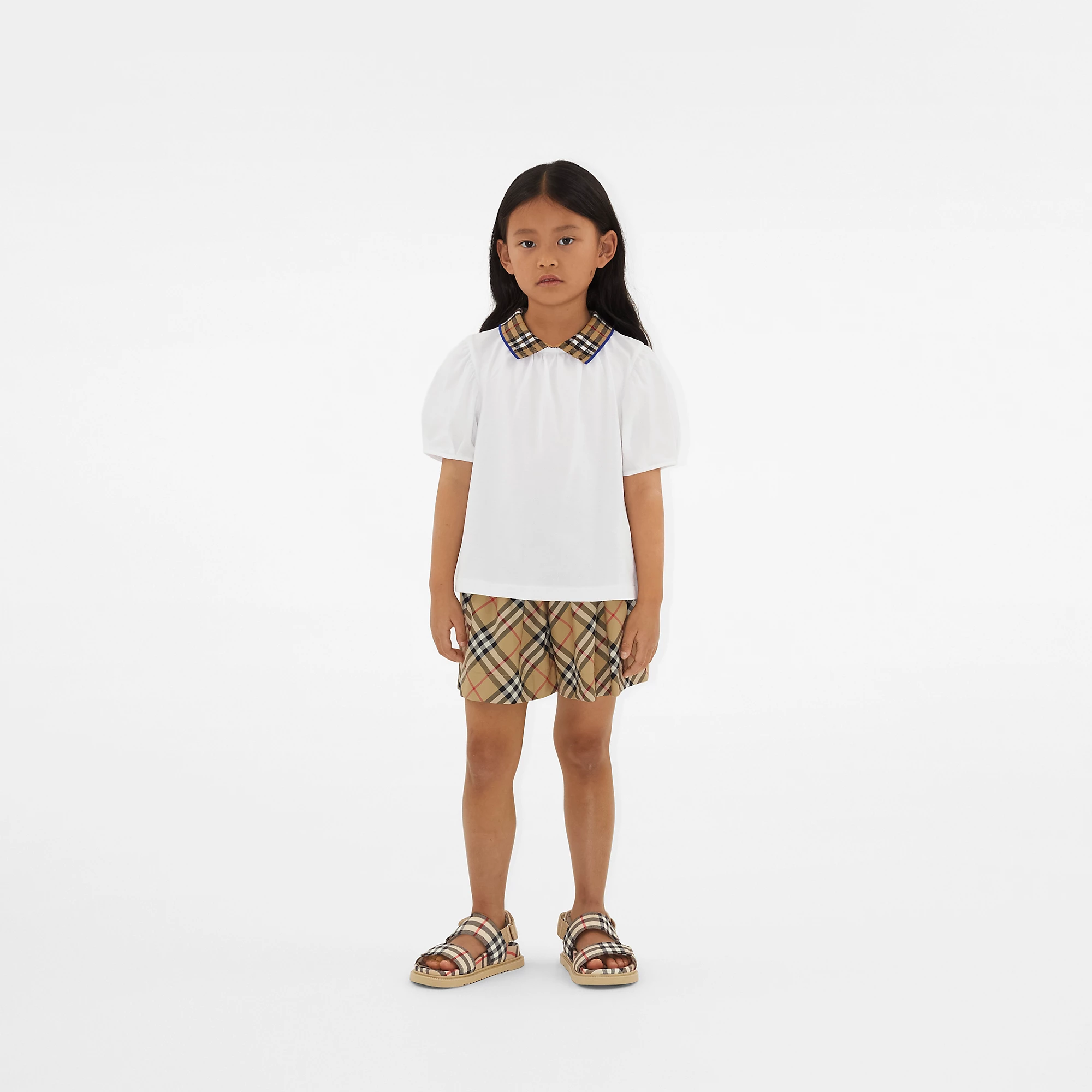 Check Stretch Cotton Shorts