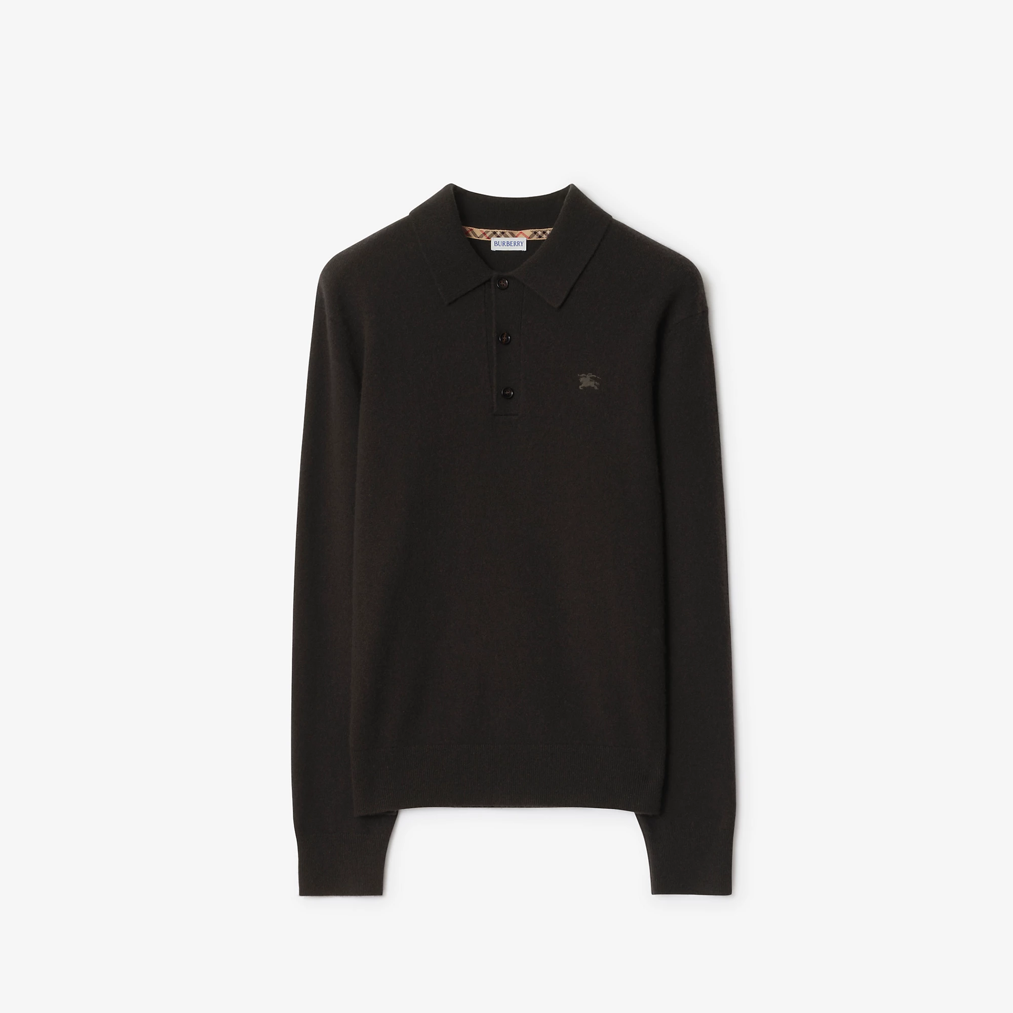 Long-sleeve Cashmere Blend Polo Shirt