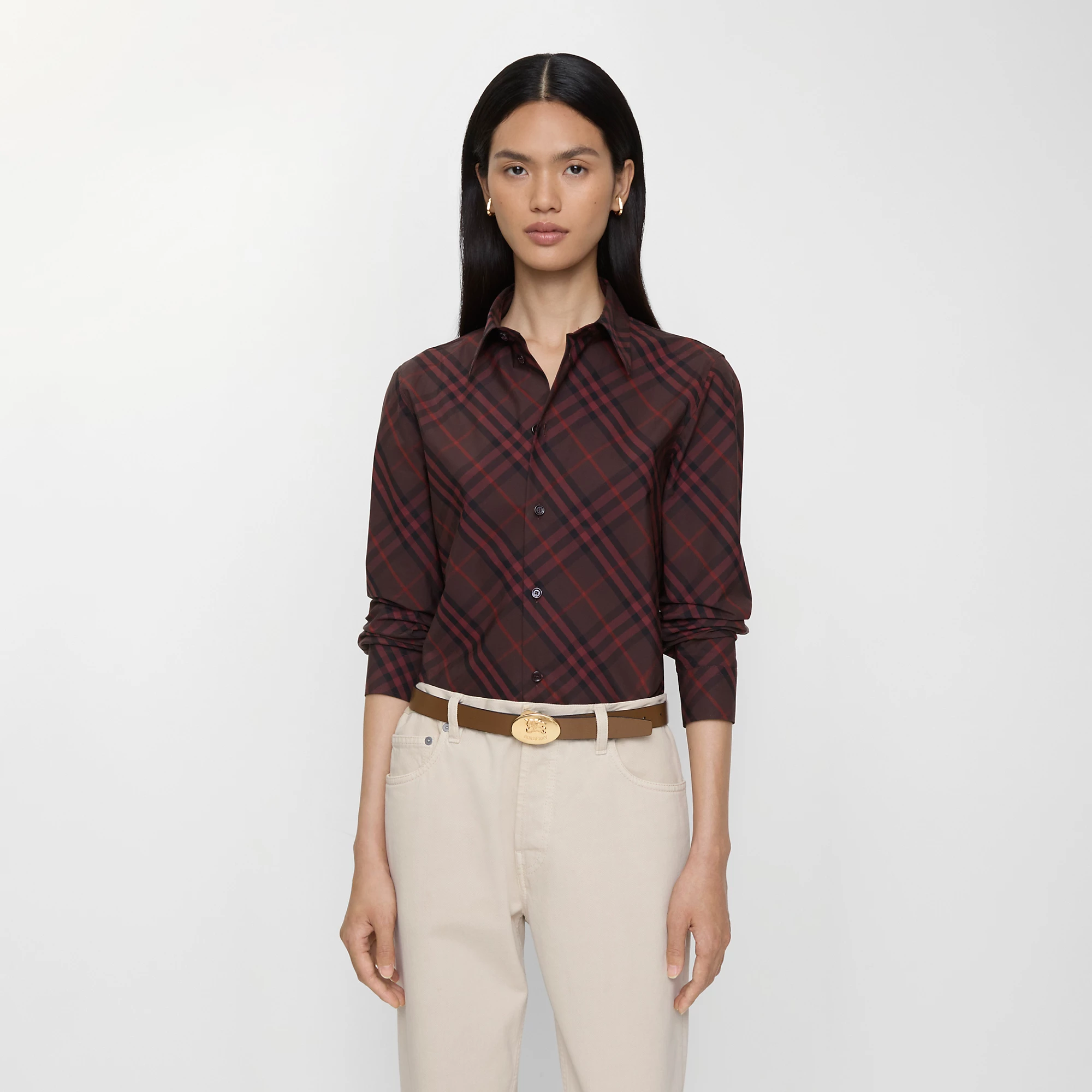Slim Fit Check Cotton Shirt