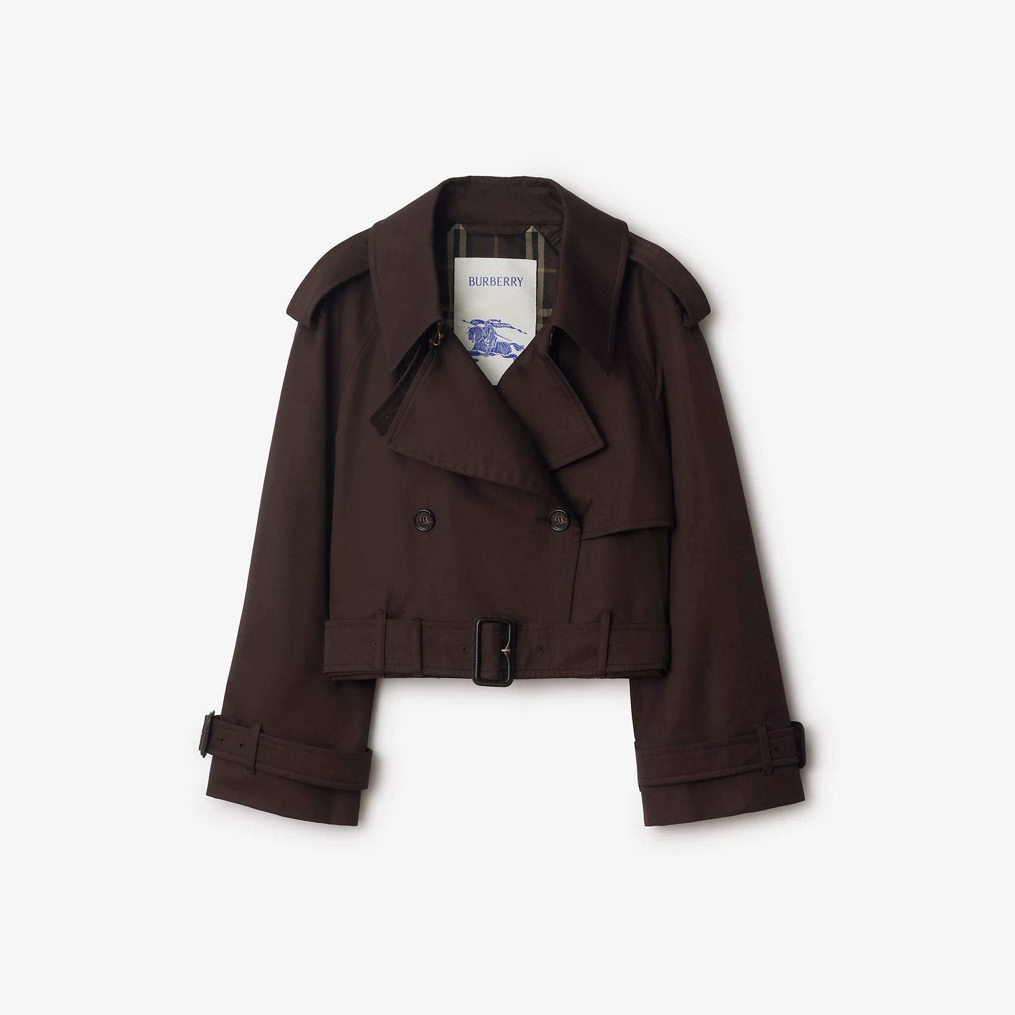 Cropped Gabardine Trench Jacket