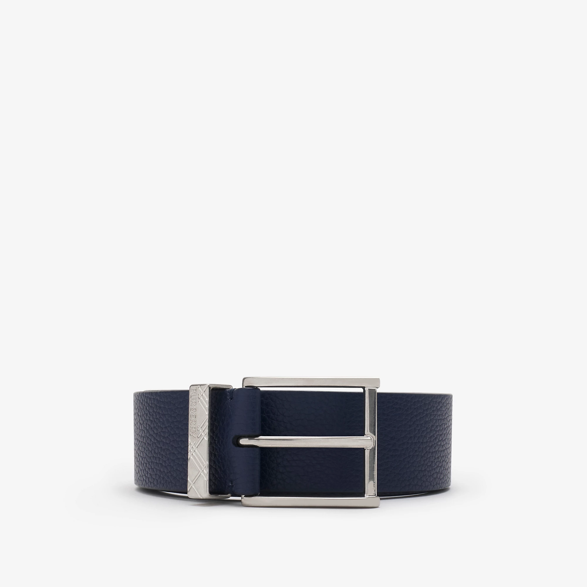 Leather Engraved Check Belt