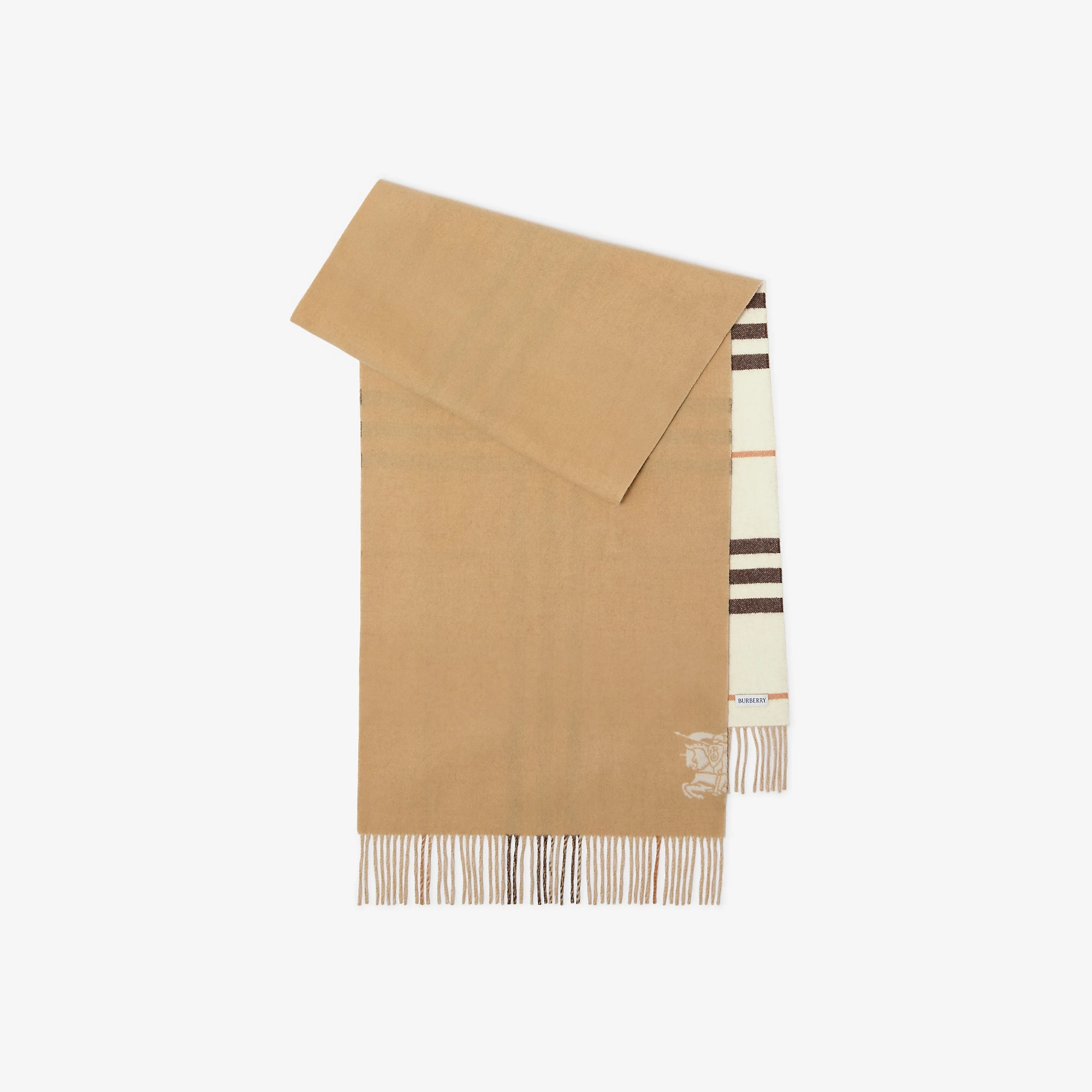 Wide Reversible Check Cashmere Scarf