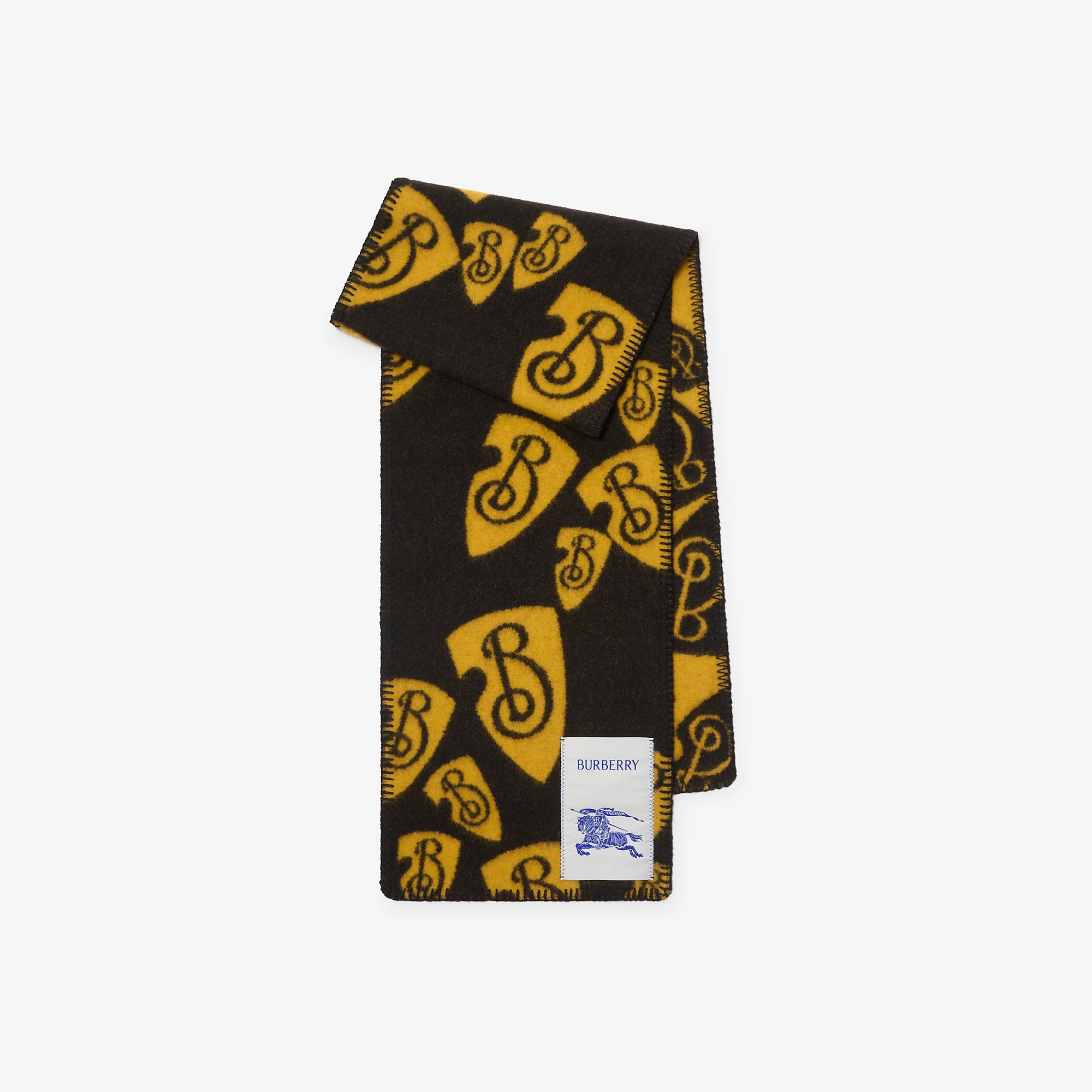 Cascading B Shield Wool Scarf