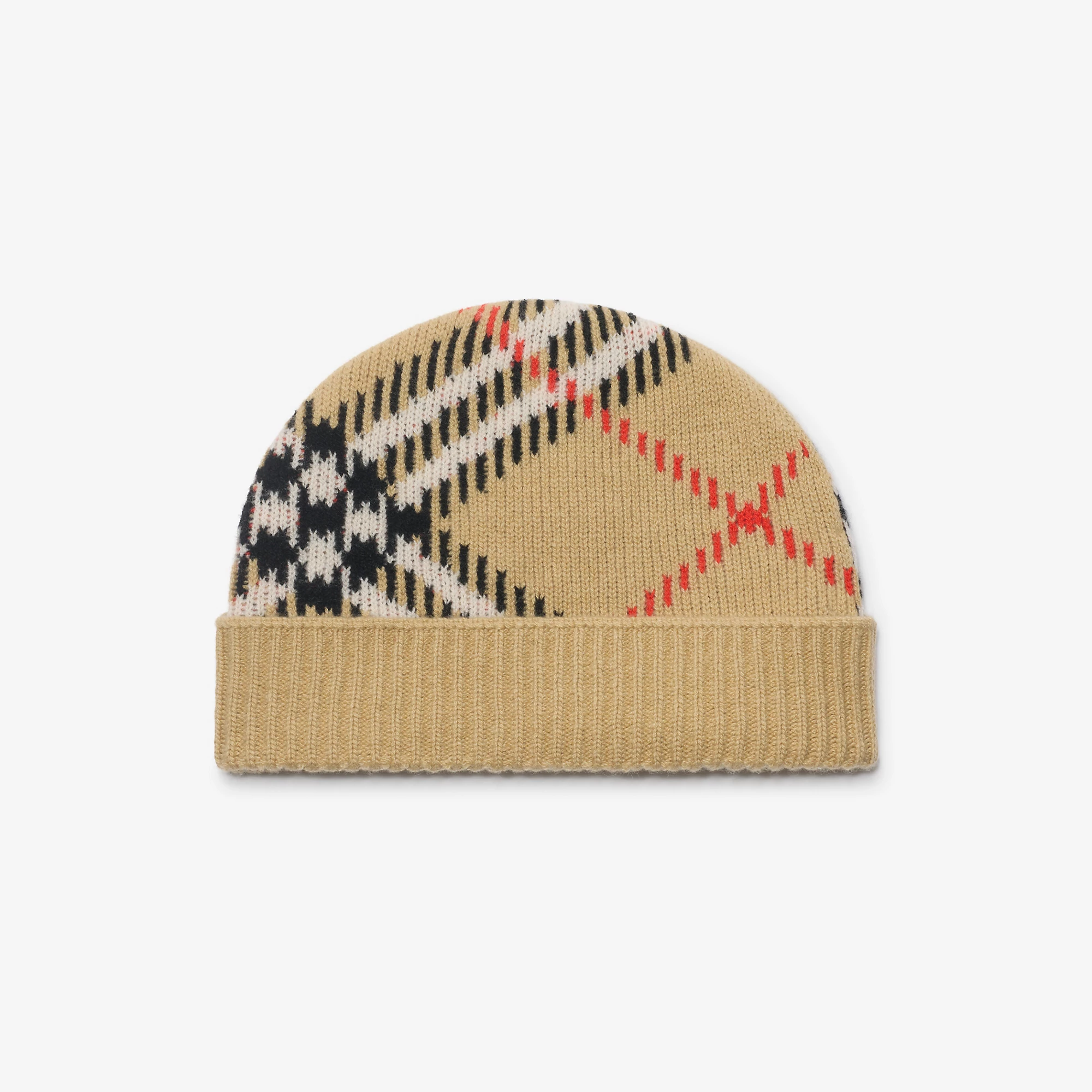 Check Cashmere Blend Beanie