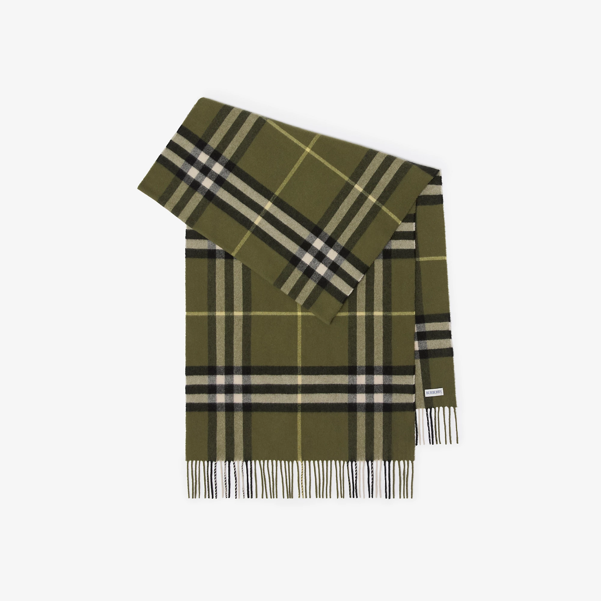 Wide Check Cashmere Scarf
