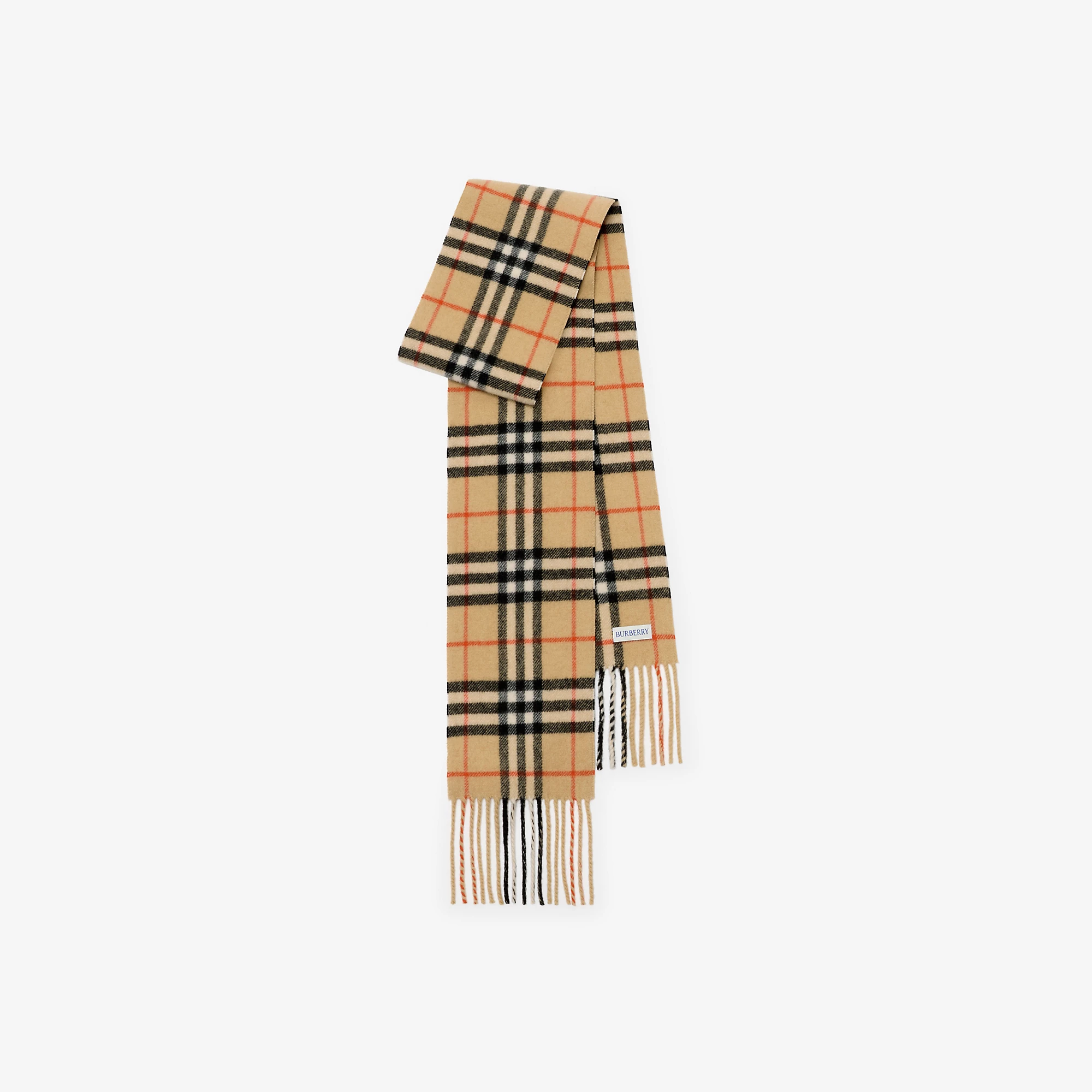 Narrow Check Cashmere Scarf