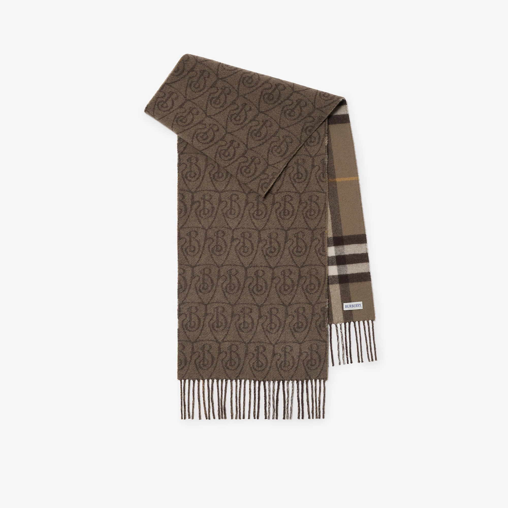 Reversible B Shield Cashmere Scarf
