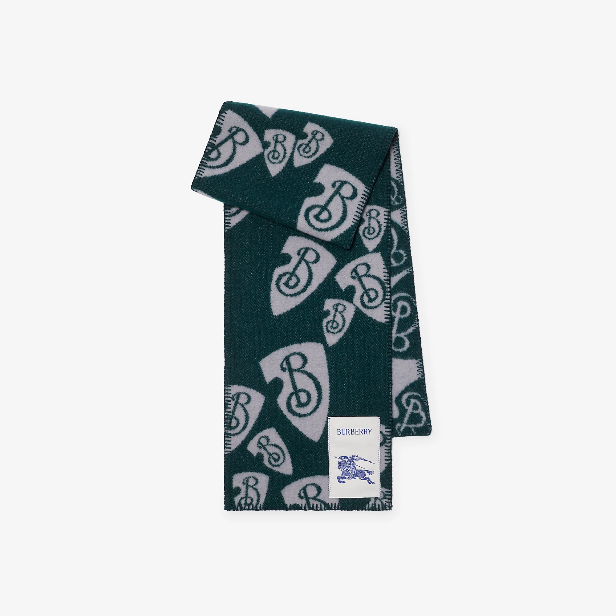 Cascading B Shield Wool Scarf