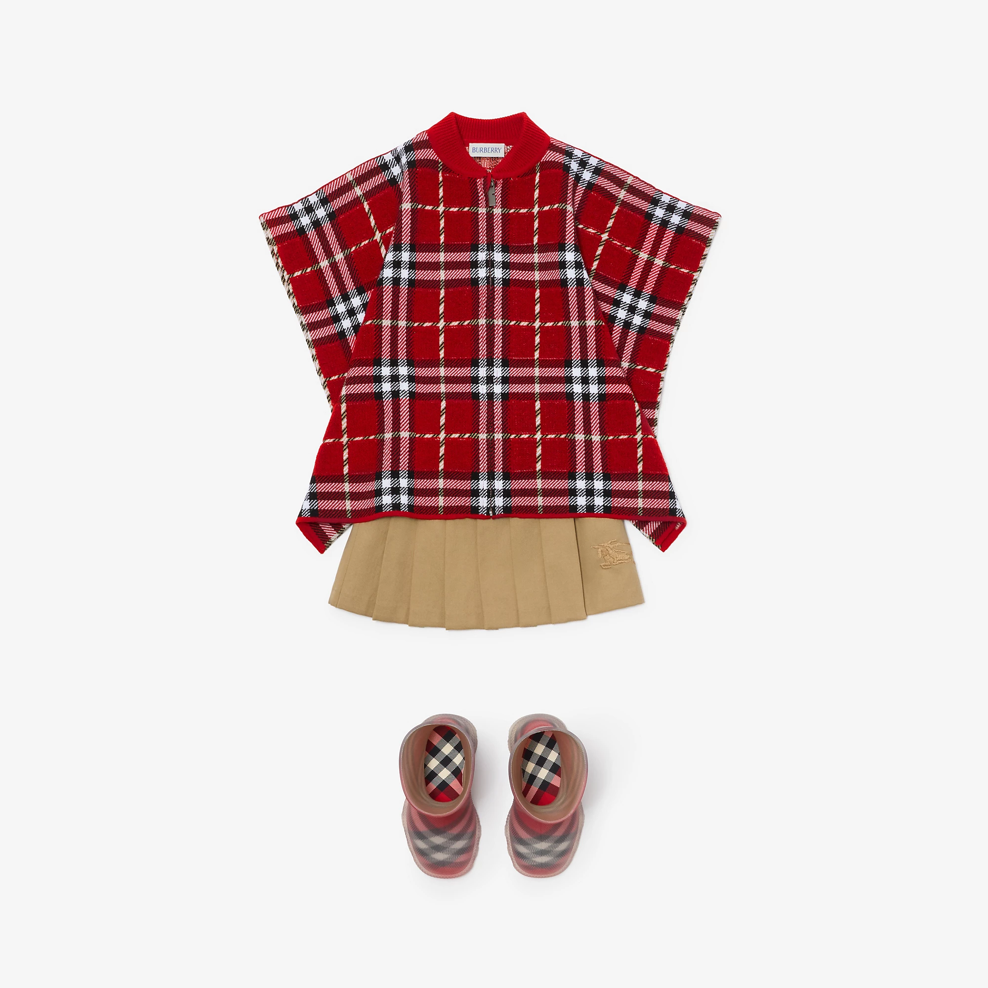 Check Wool Cape