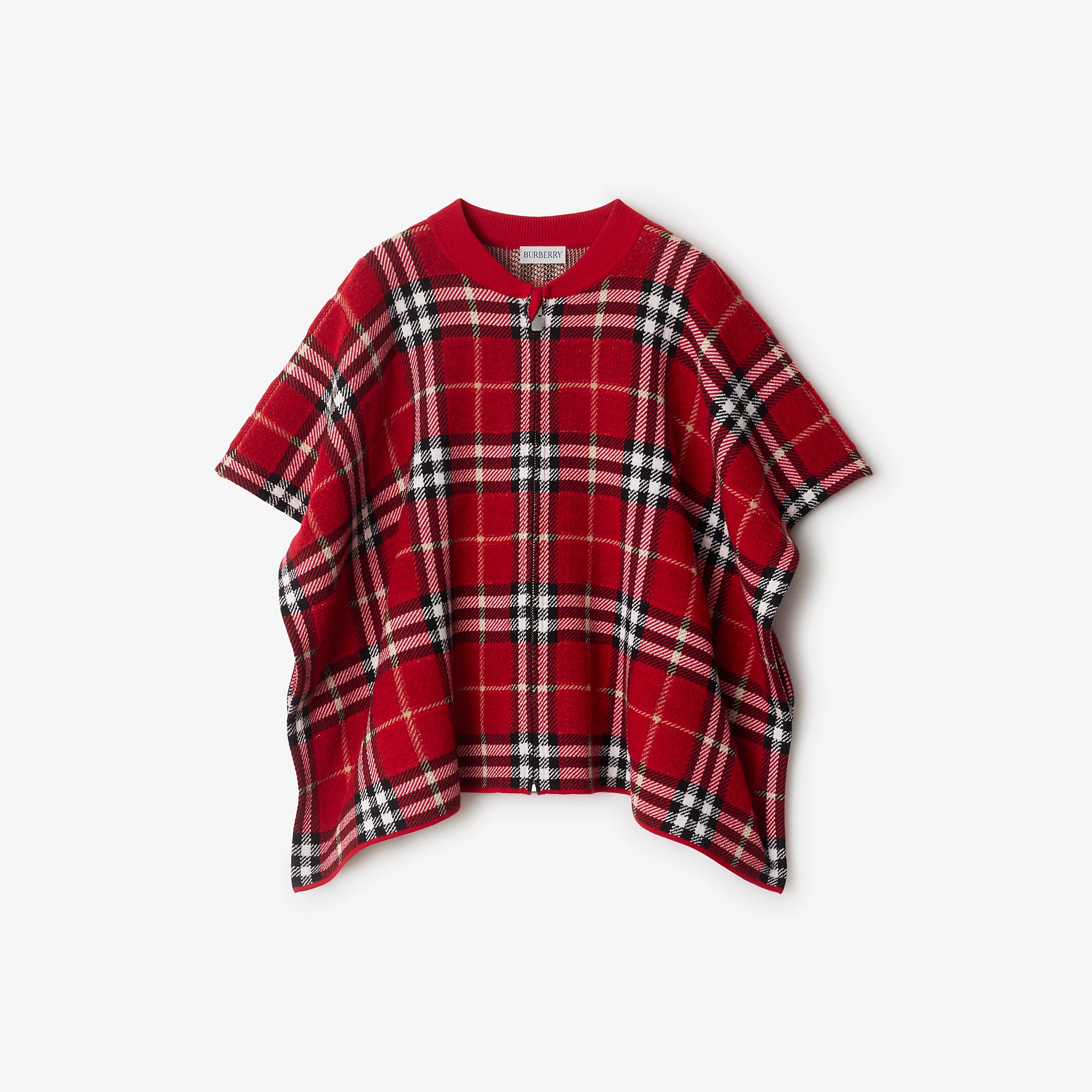 Check Wool Cape