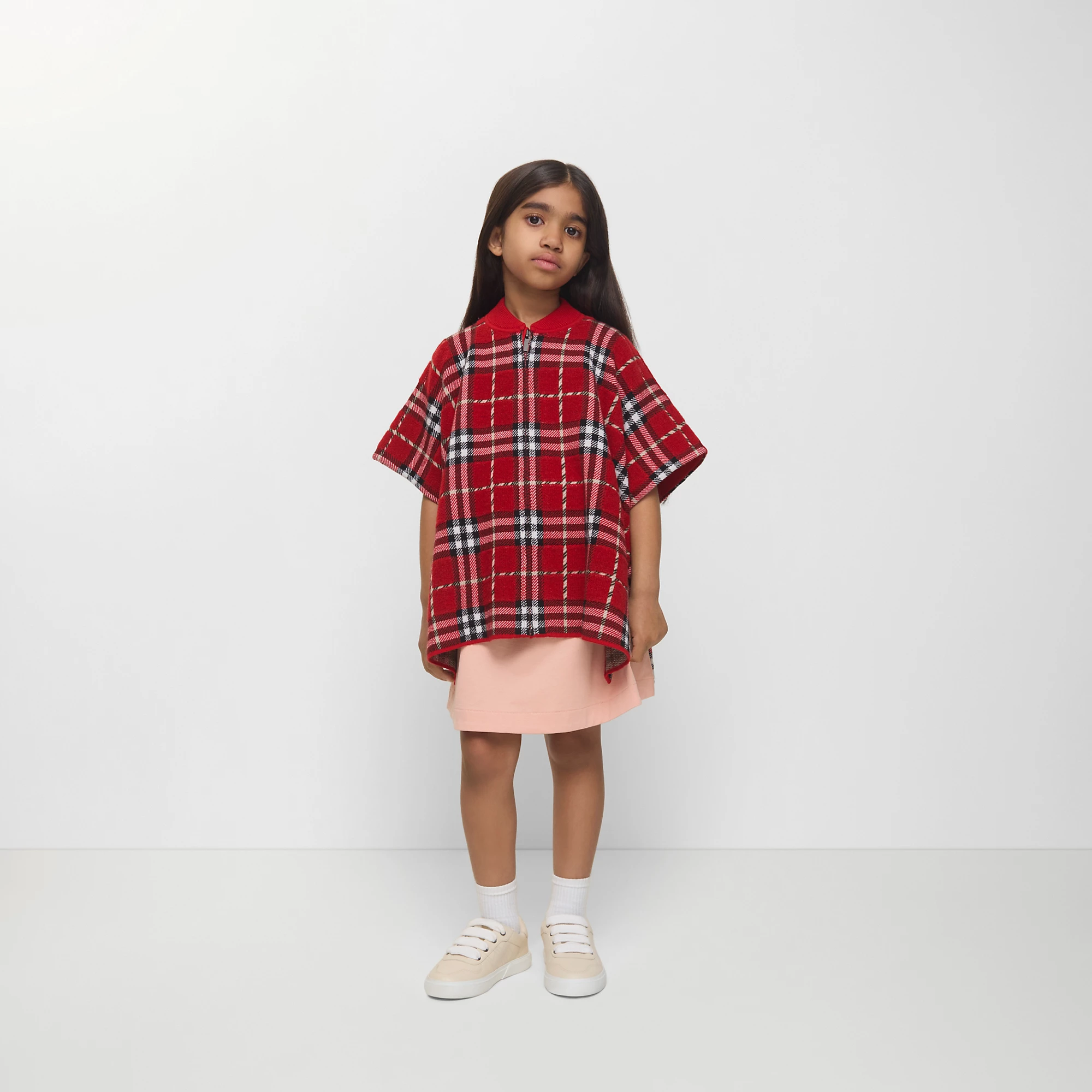 Check Wool Cape