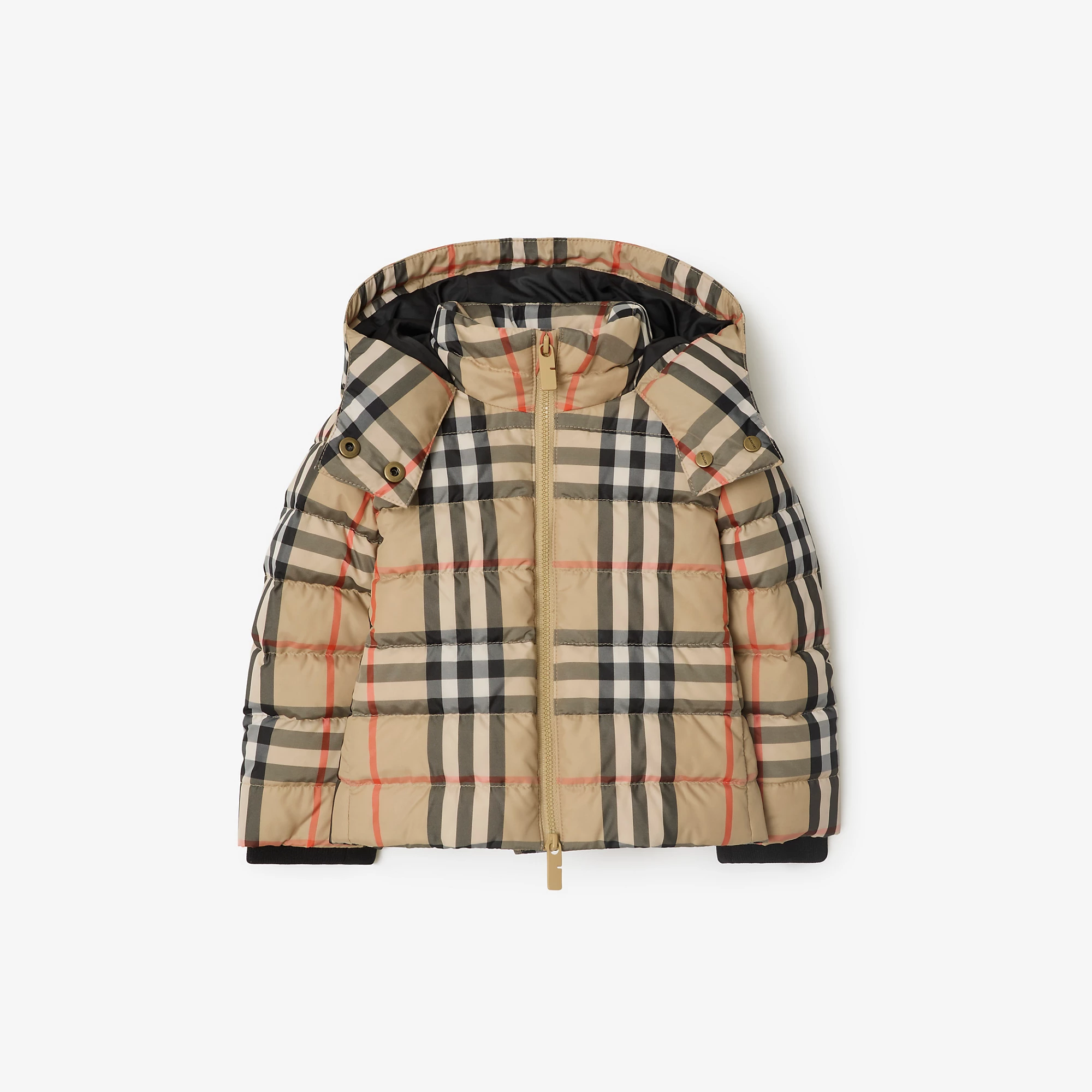 Check Hooded Puffer Jacket