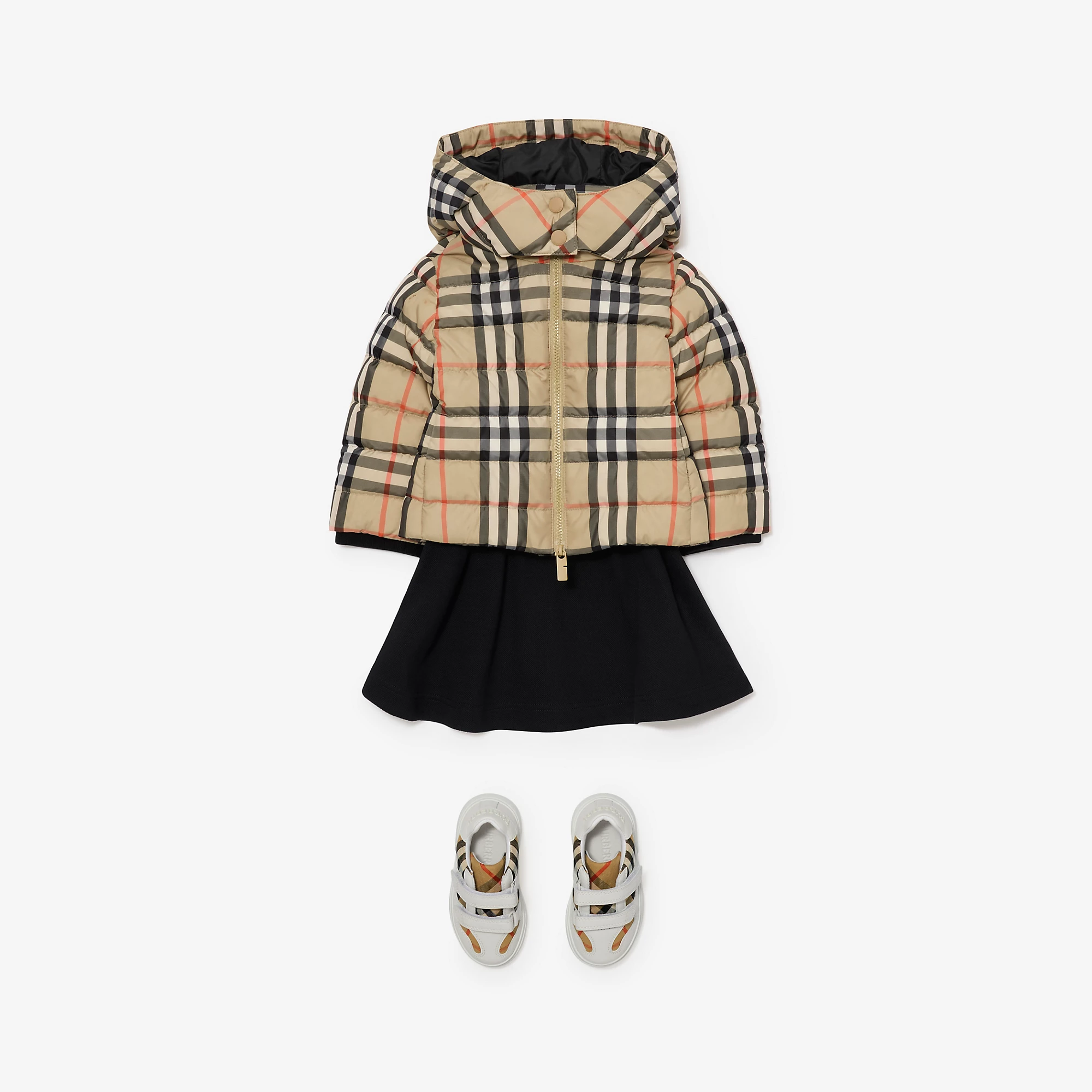 Check Hooded Puffer Jacket