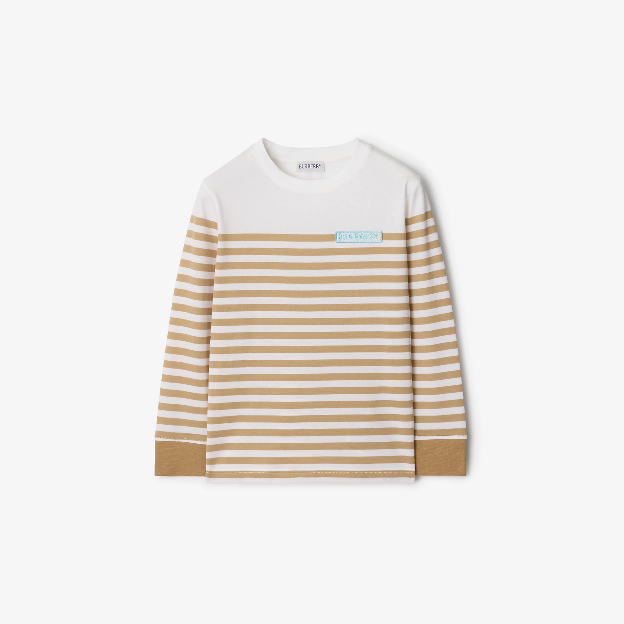 Long-sleeve Logo Stripeâ Cotton Top