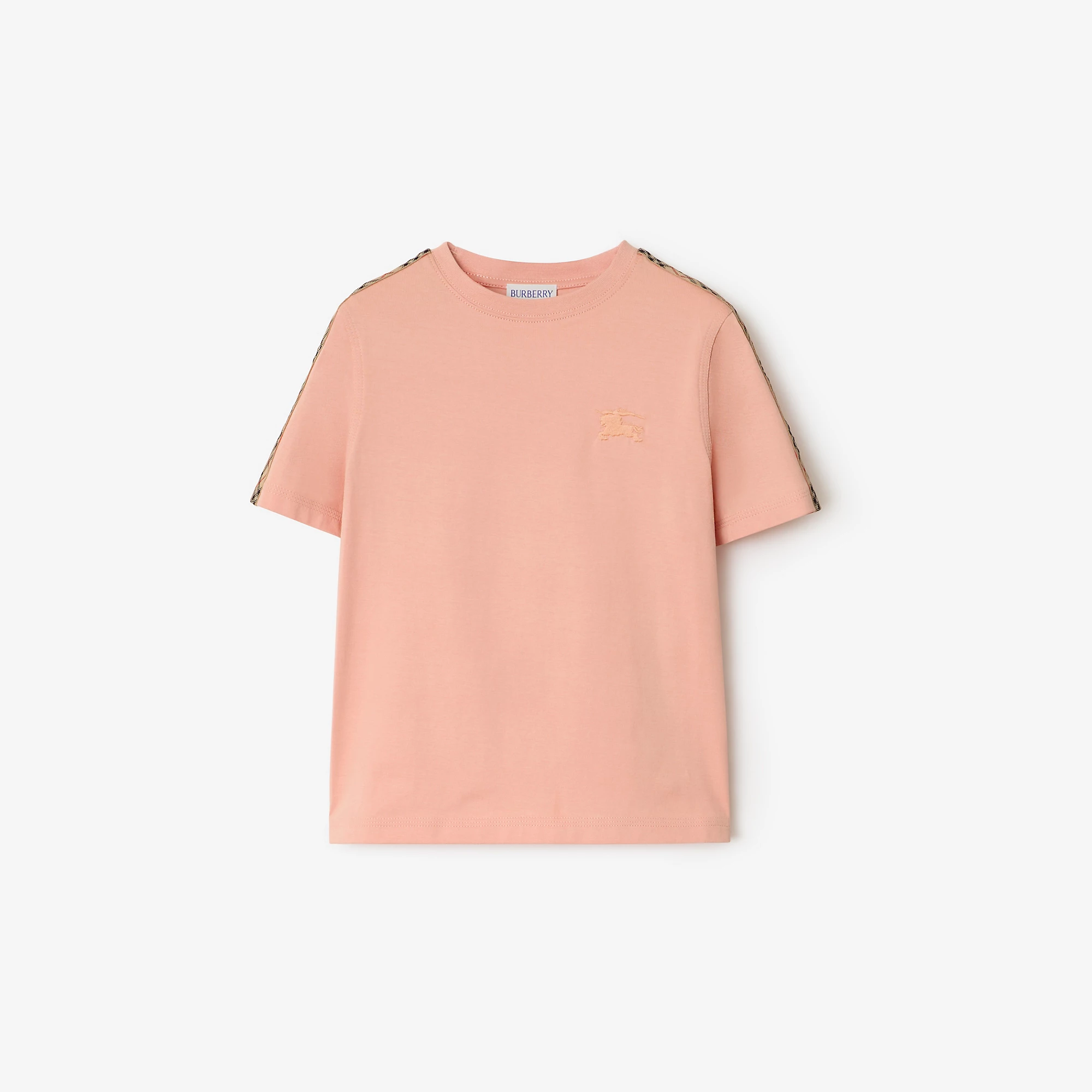 Check Trim Cotton T-shirt