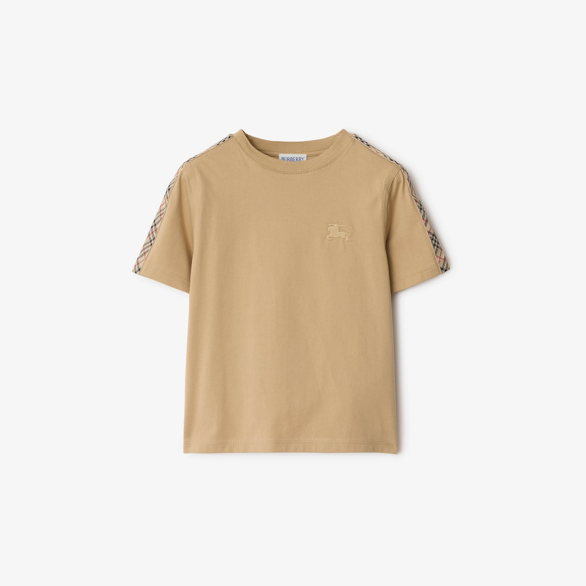 Check Trim Cotton T-shirt