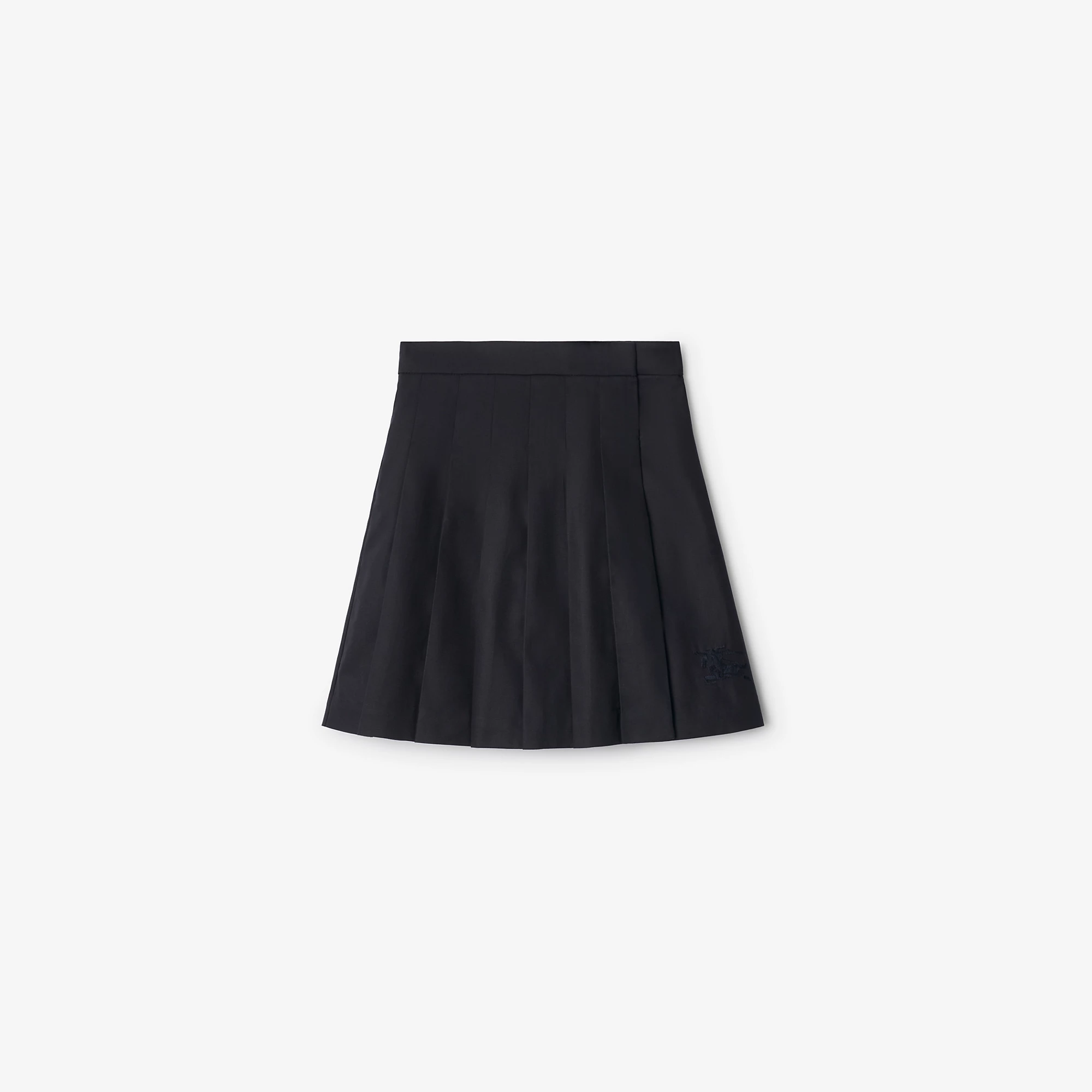 Pleated Cotton Blend Skirt