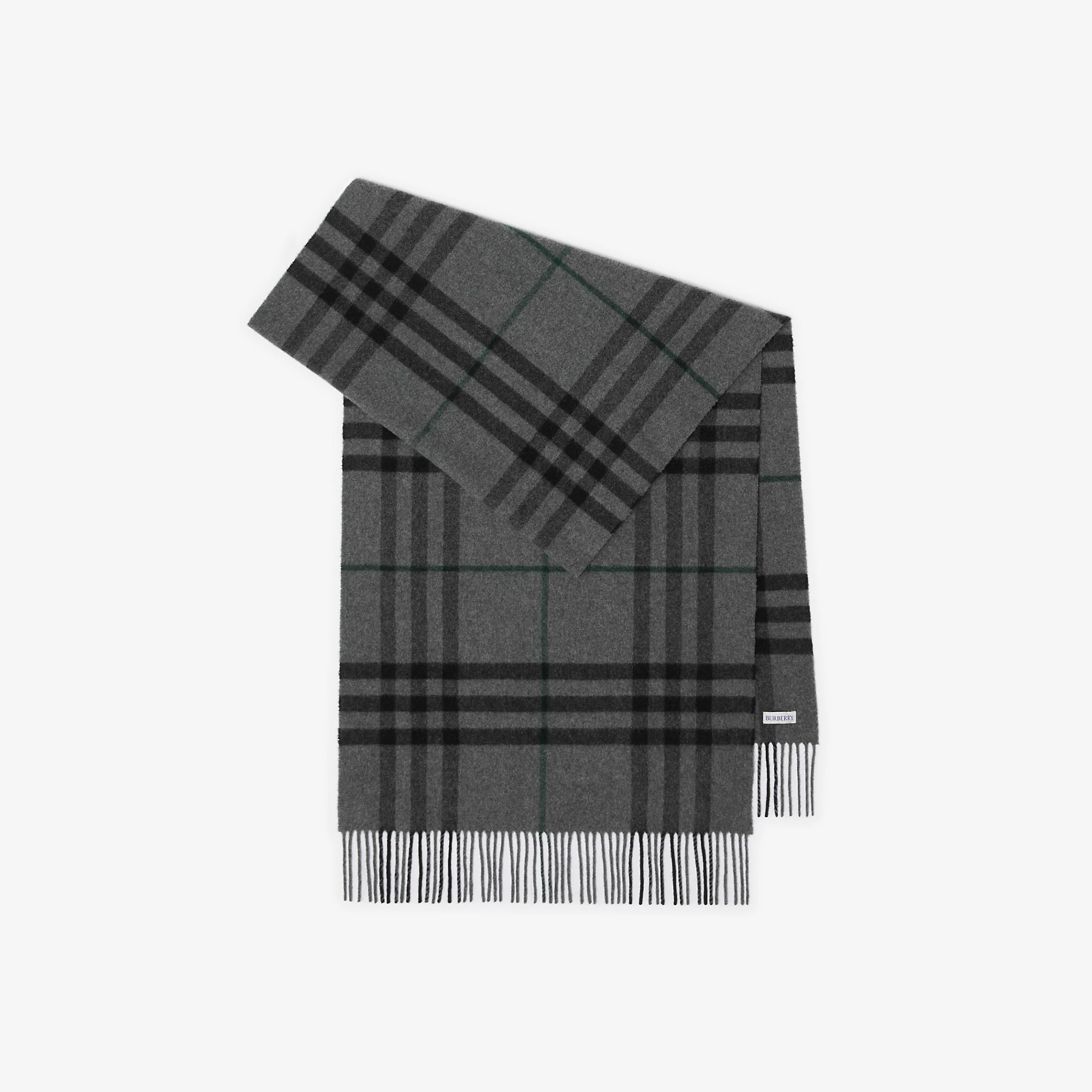 Wide Check Cashmere Scarf