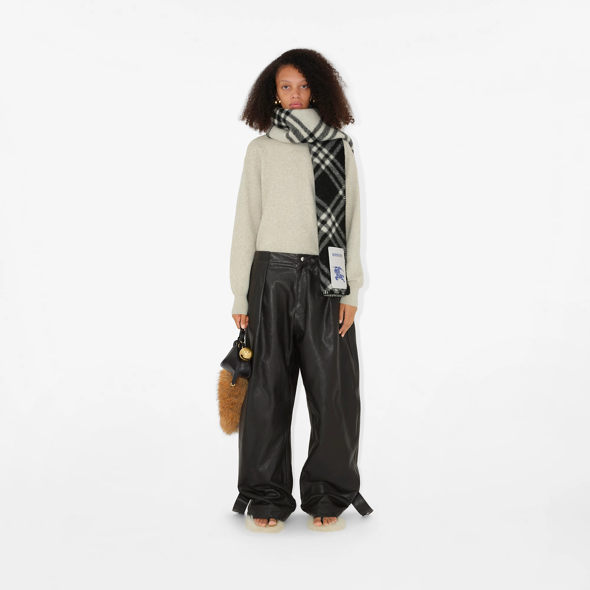 Check Wool Scarf