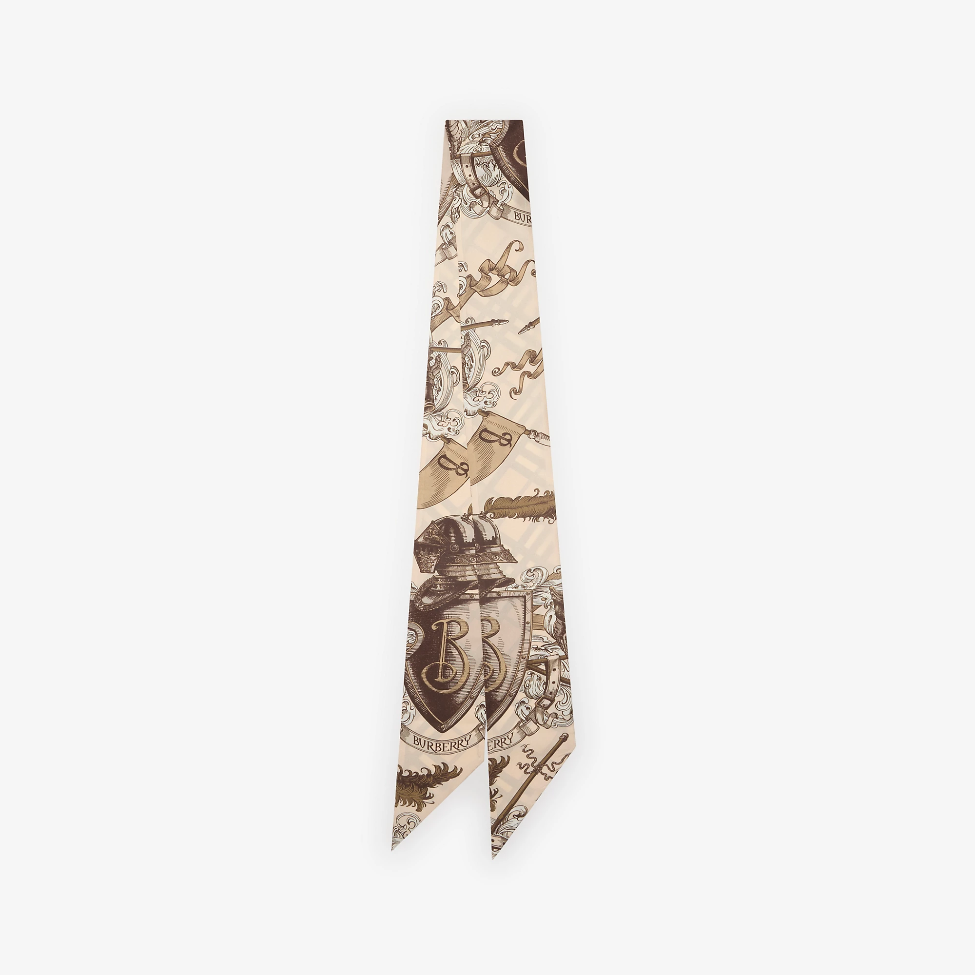 Skinny Reversible Etched Knight Silk Scarf
