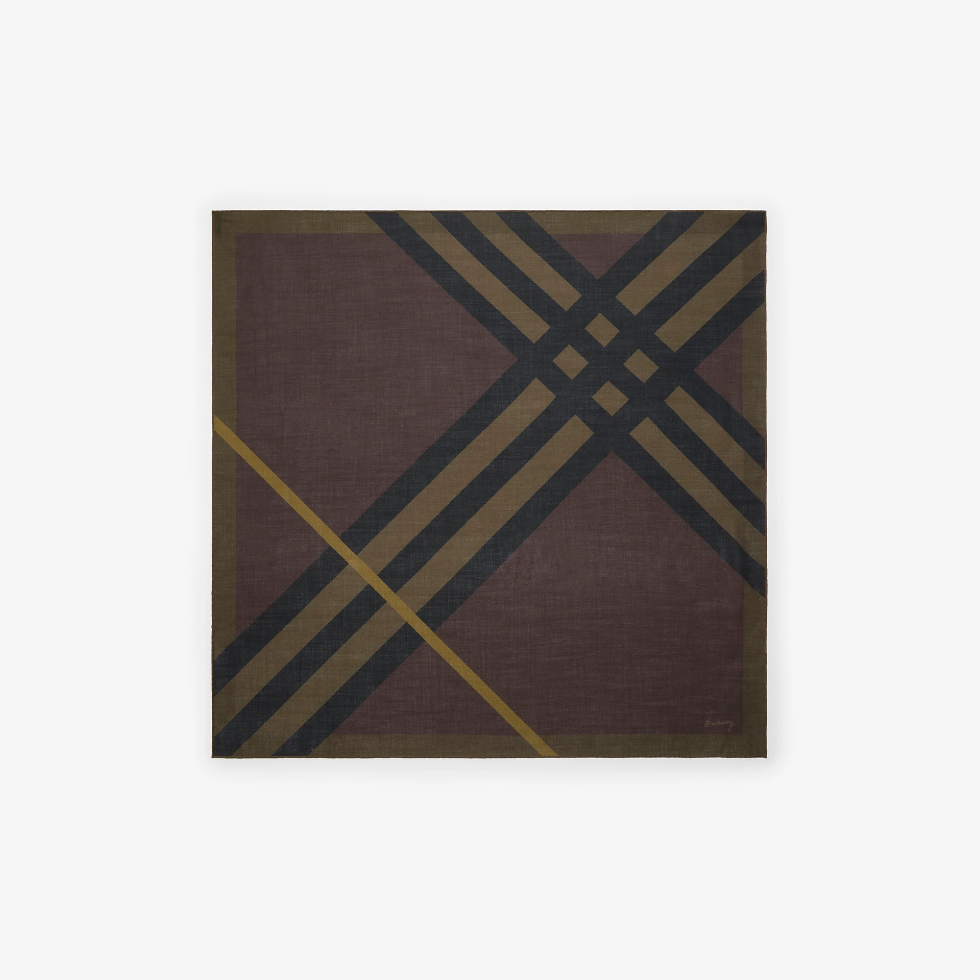 Check Cashmere Silk Scarf