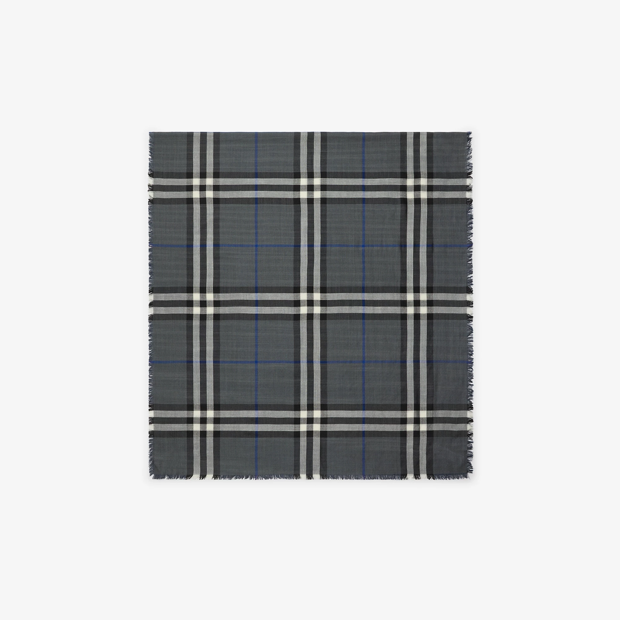Reversible Check Wool Silk Scarf
