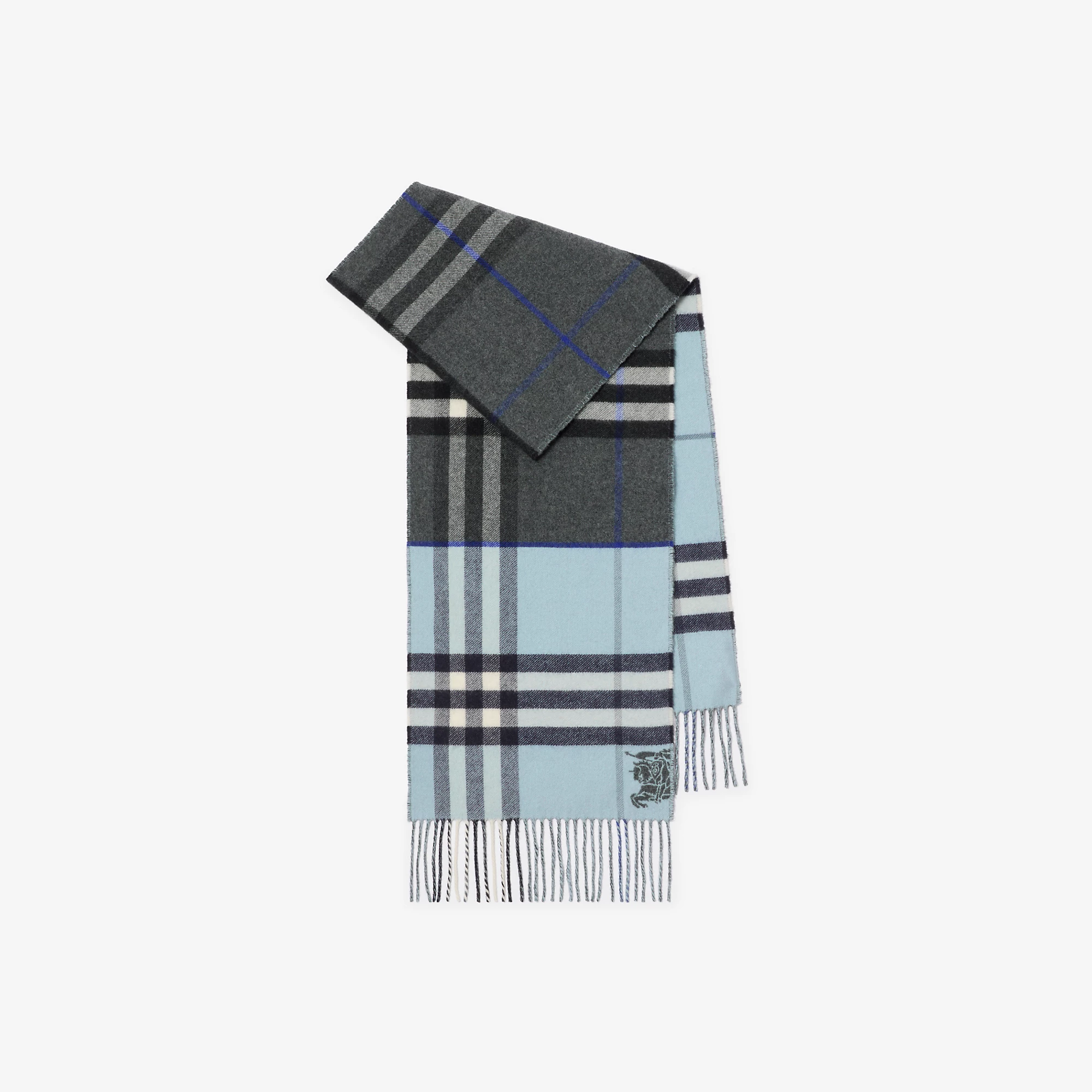 Contrast Check Cashmere Scarf