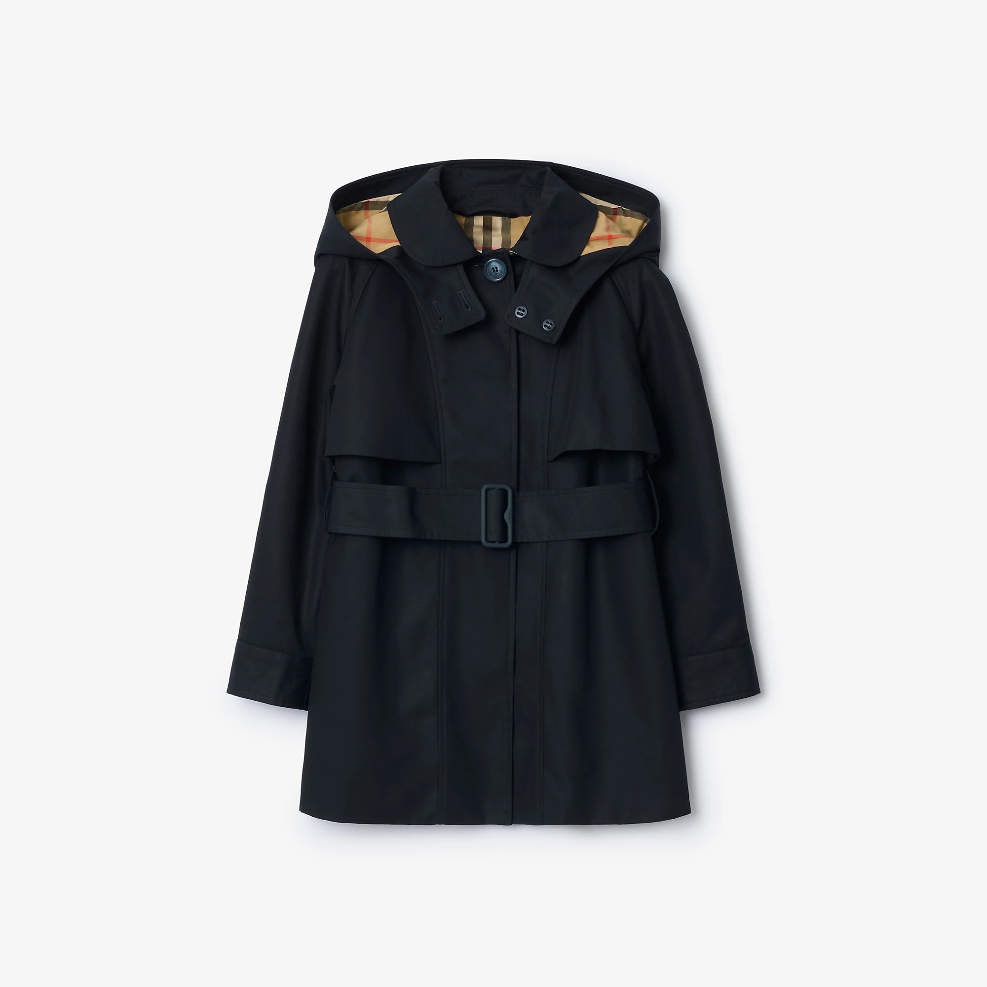 Cotton Hooded Trench Coat