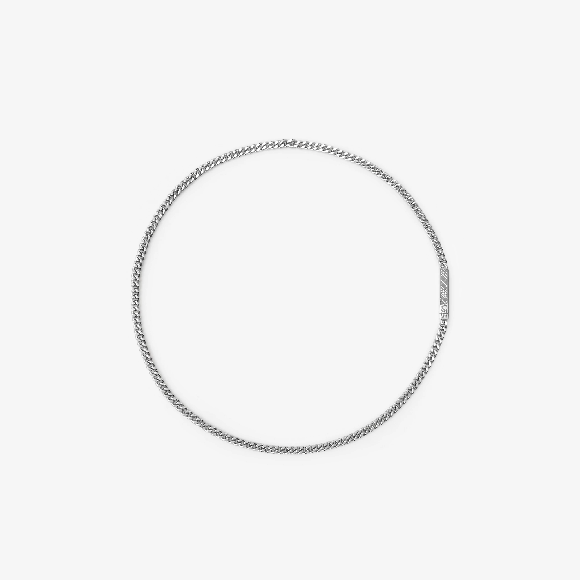 Engraved Check Chain Necklace