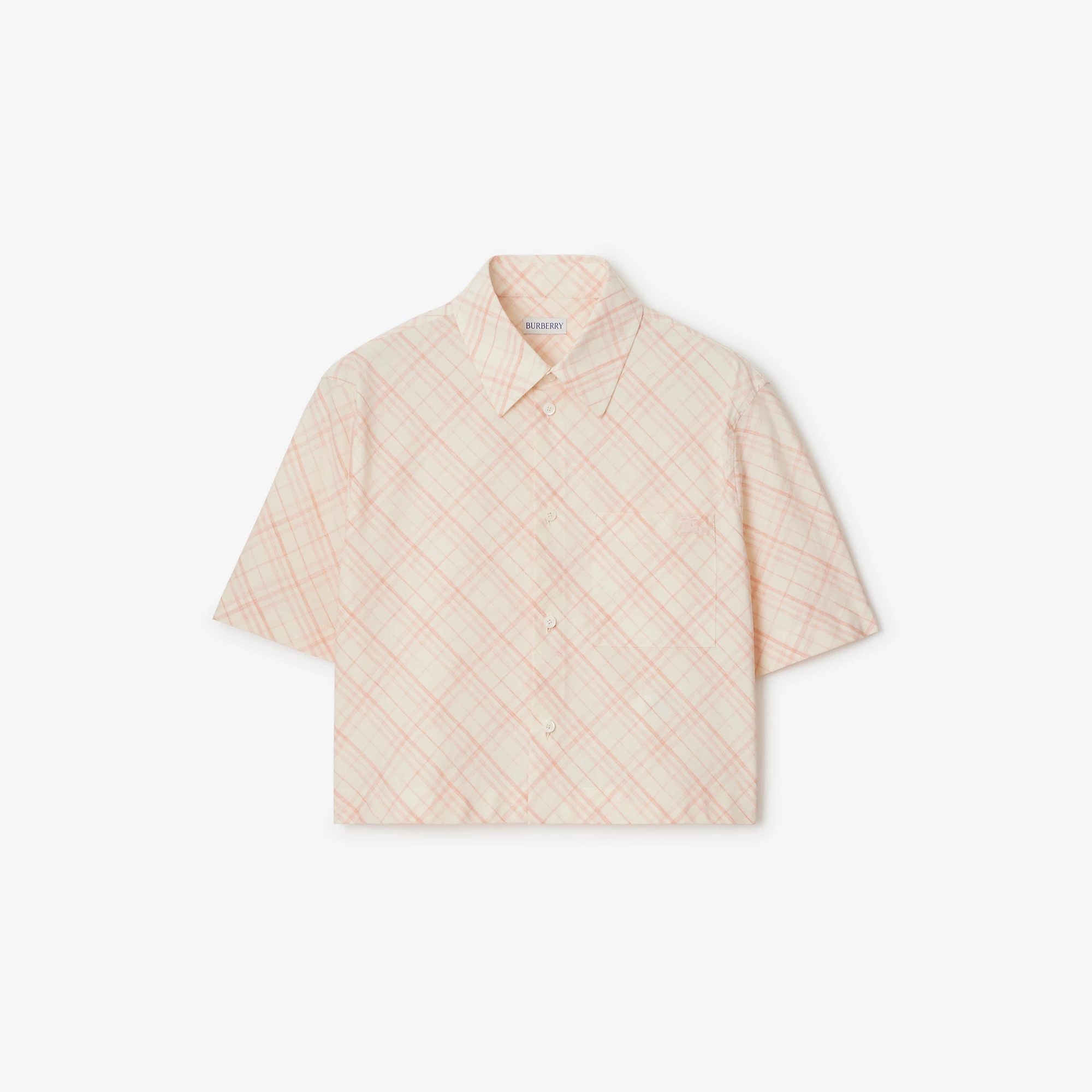 Cropped Check Cotton Shirt