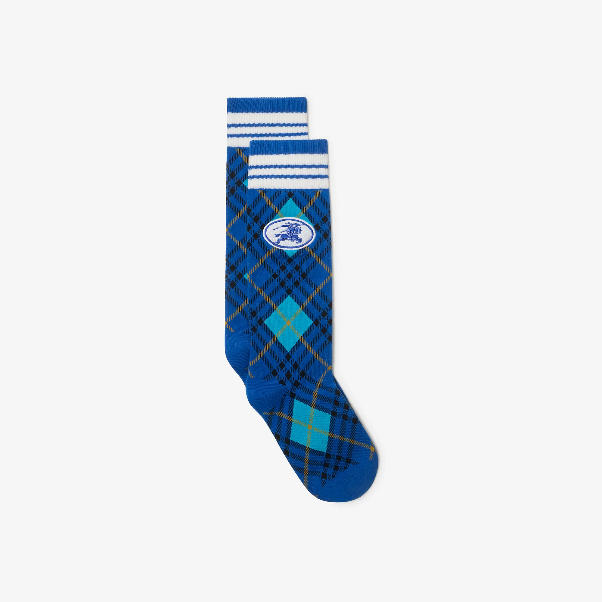 Argyle Check Stretch Cotton Blend Socks