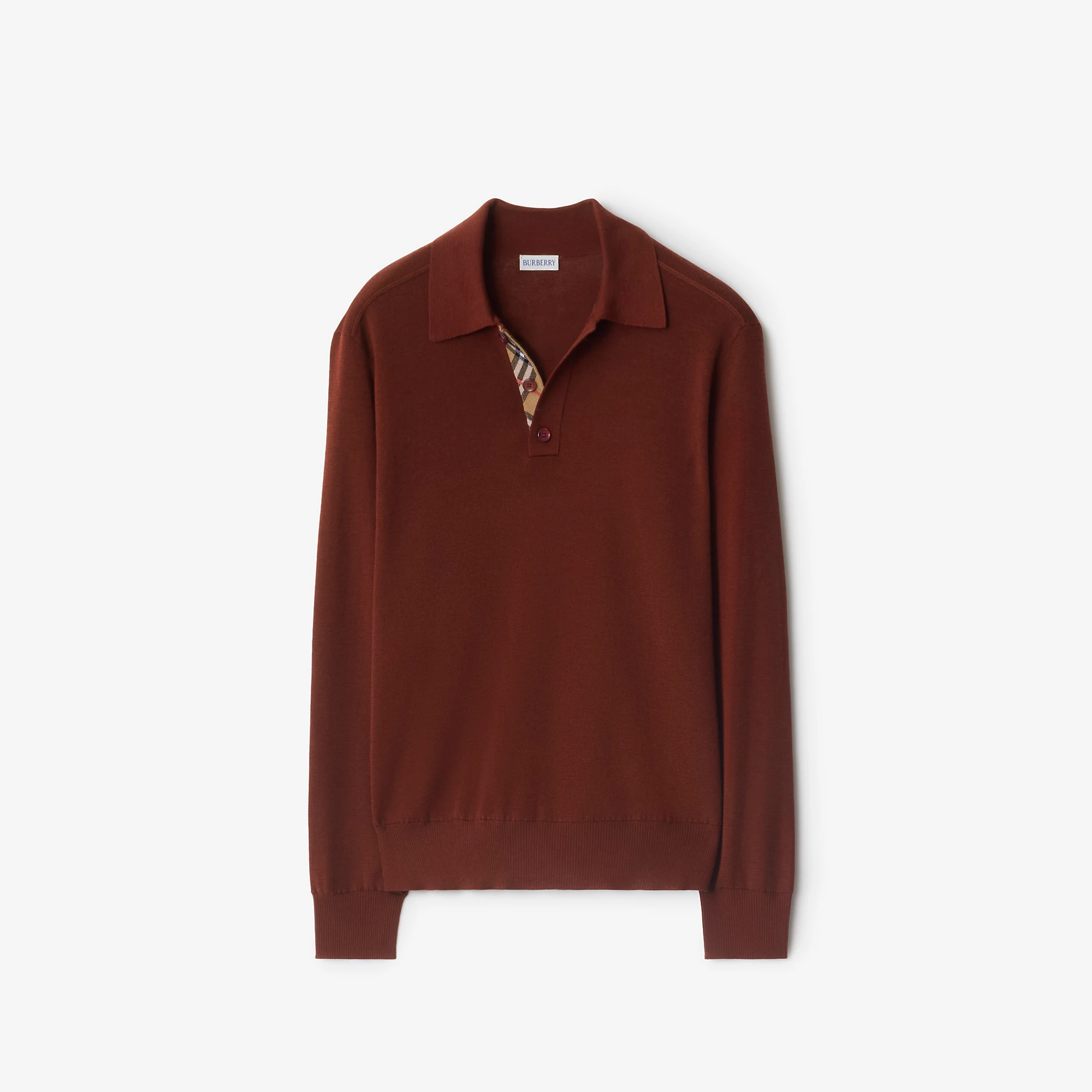 Long-sleeve Wool Polo Shirt