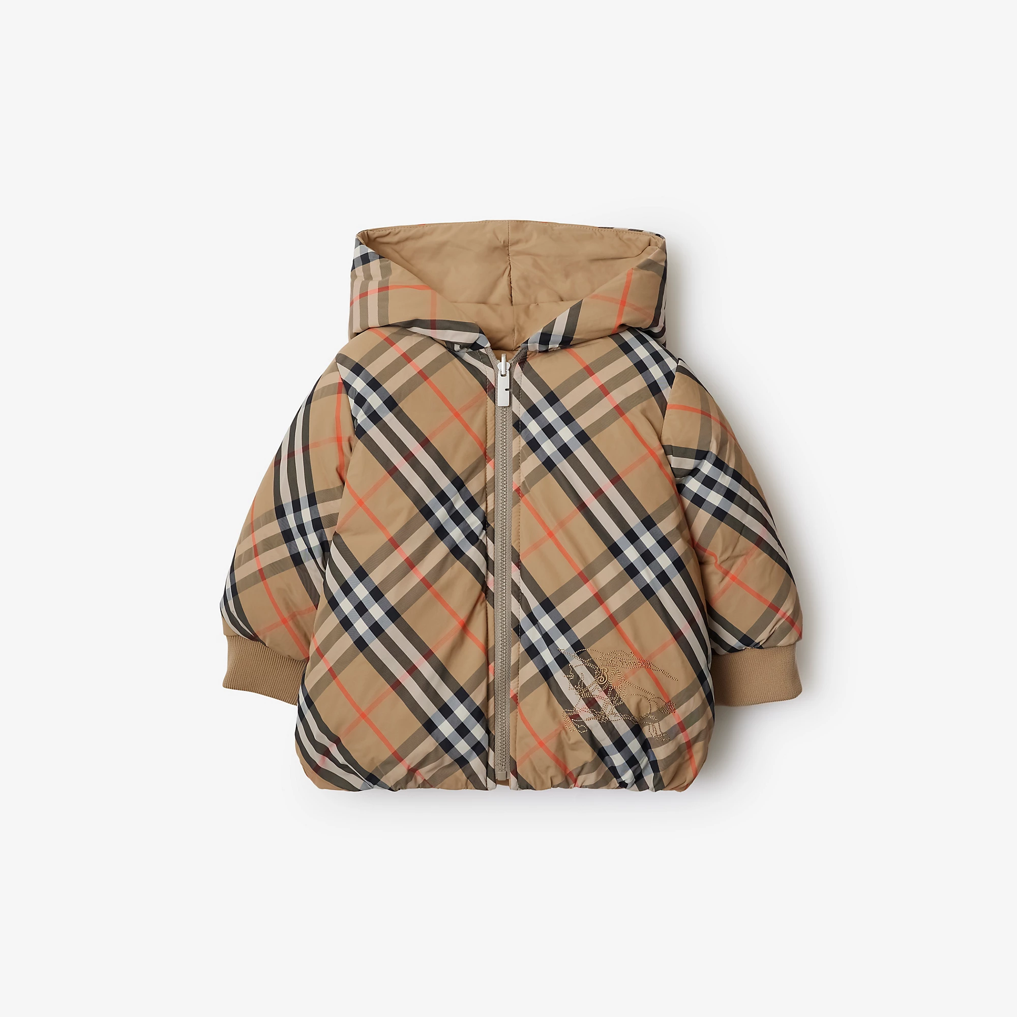 Reversible Check Nylon Puffer Jacket