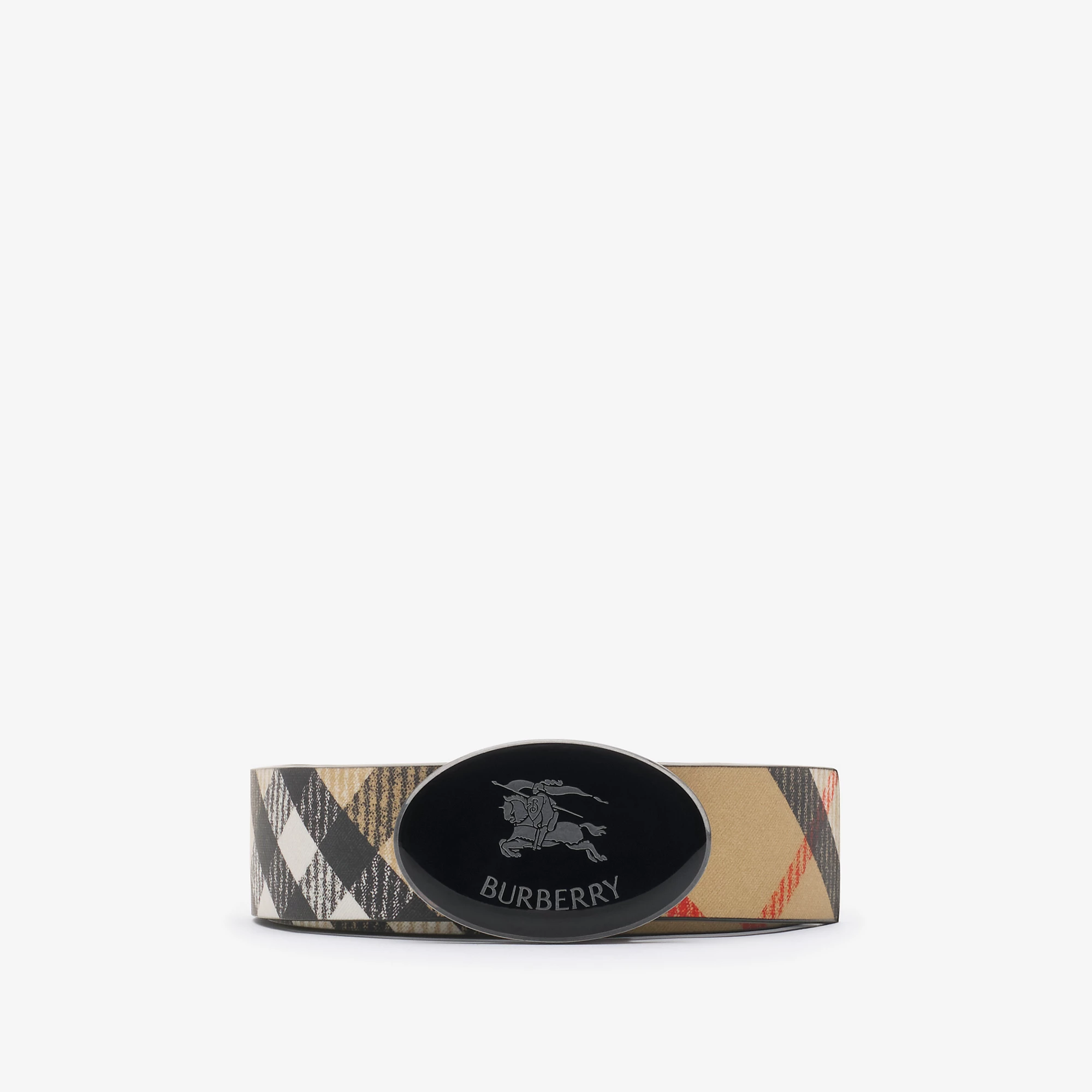 Reversible Check Oval Knight Stamp Beltâ