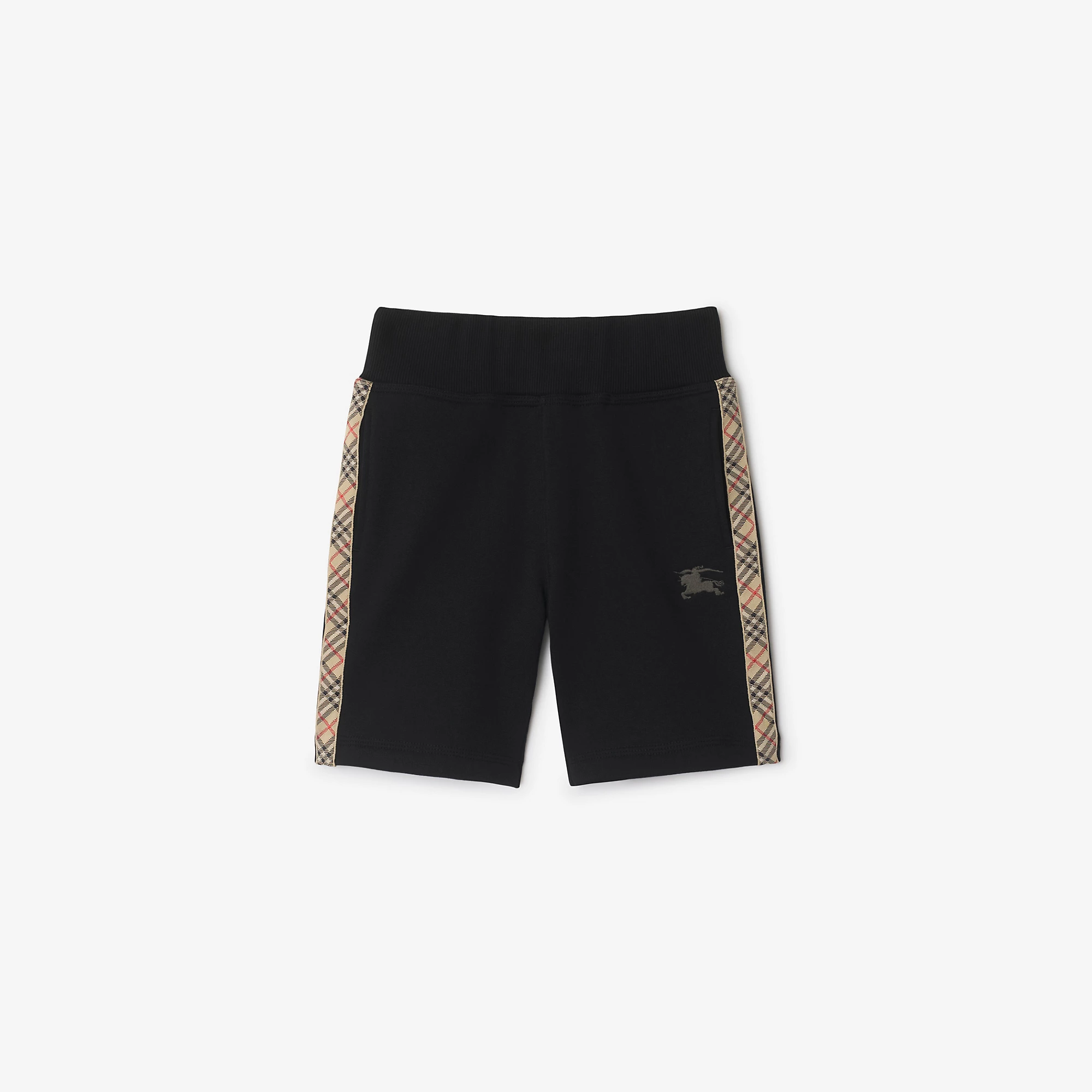 Check Trim Cotton Shorts
