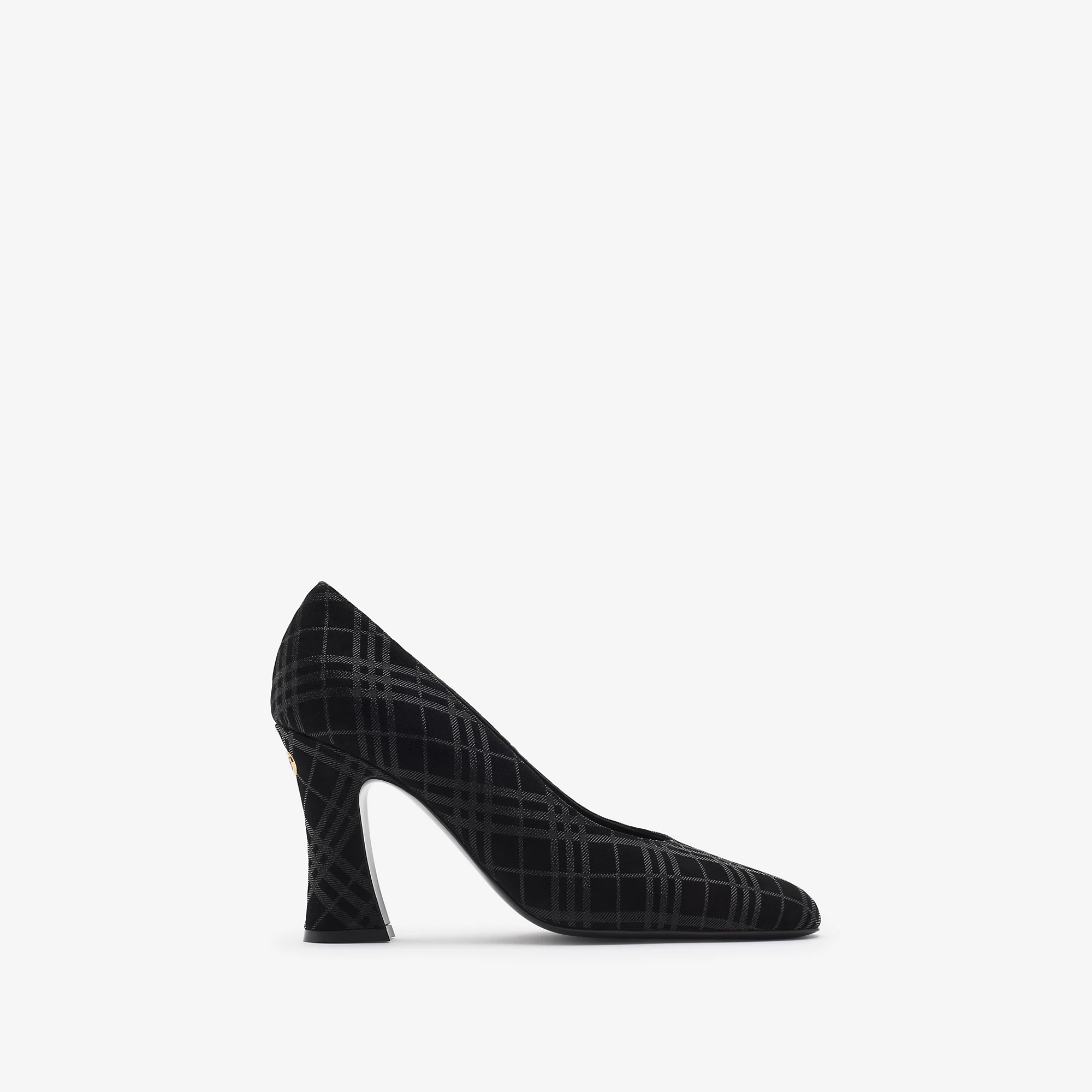 Check Suede Trinket Pumps