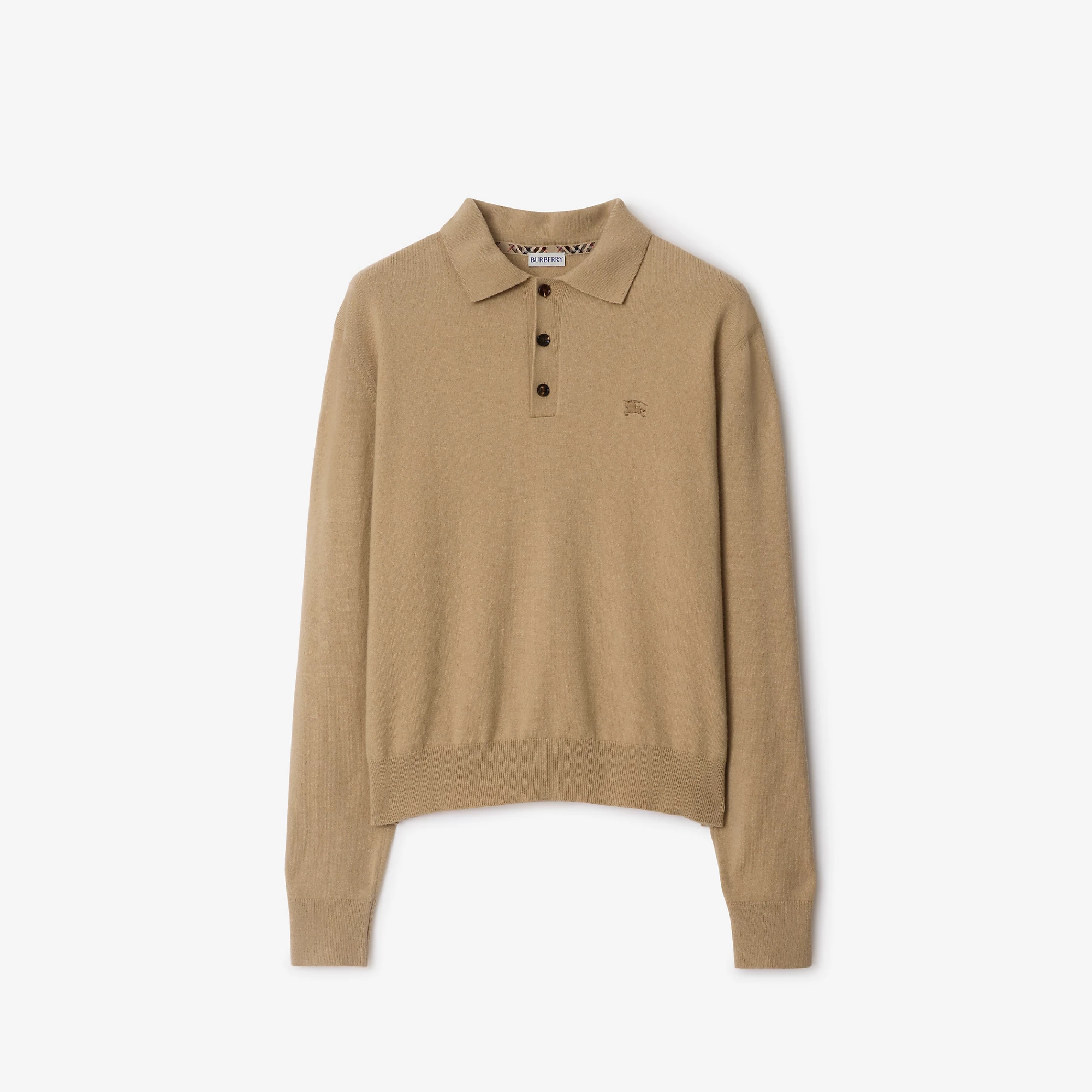 Long-sleeve Cashmere Blend Polo Shirt